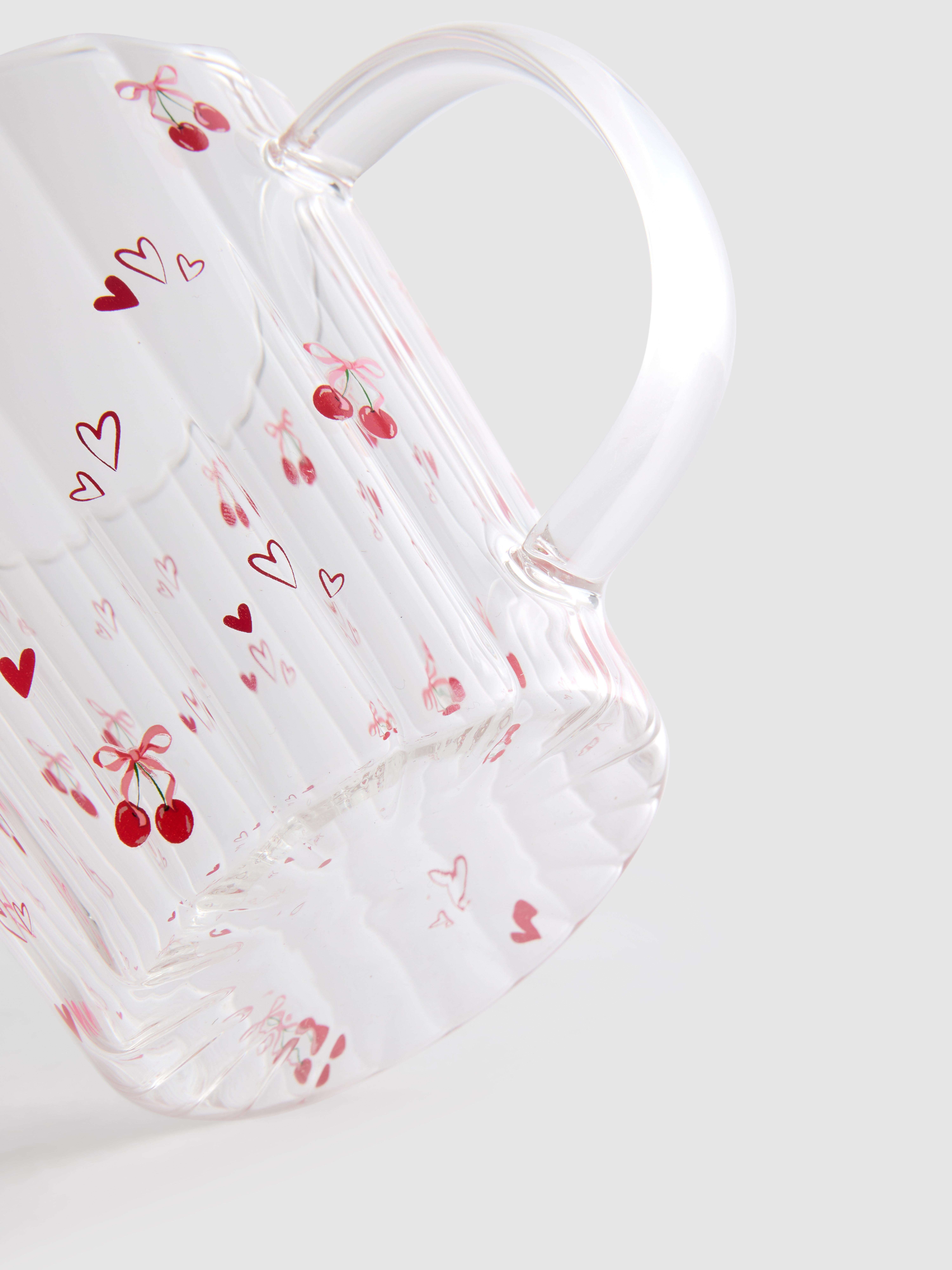 Heart And Cherry Glass Jug