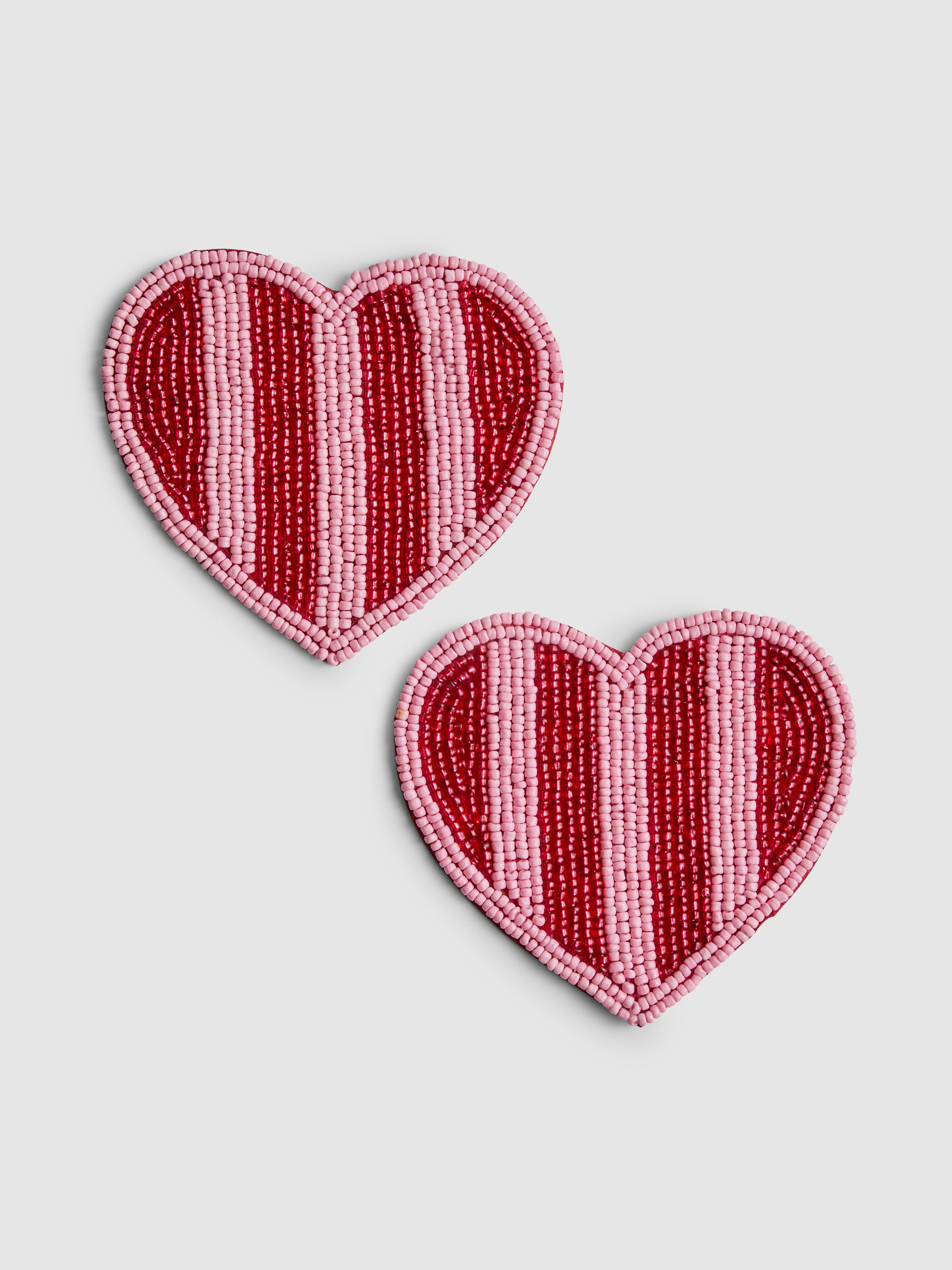 Lot de 2 sous-verres cœurs à perles