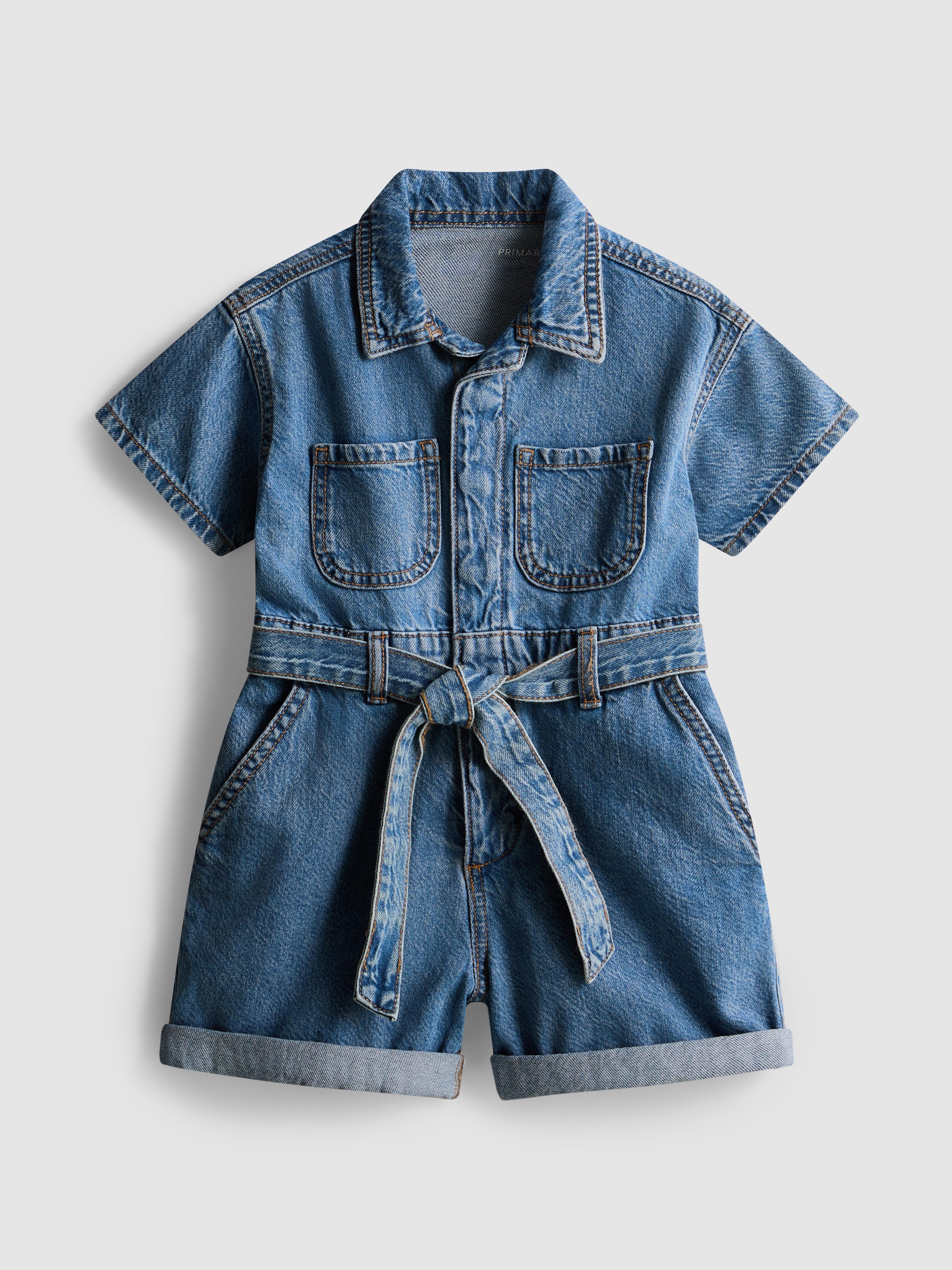 18 mois–8 ans | Combi-short en jean à ceinture