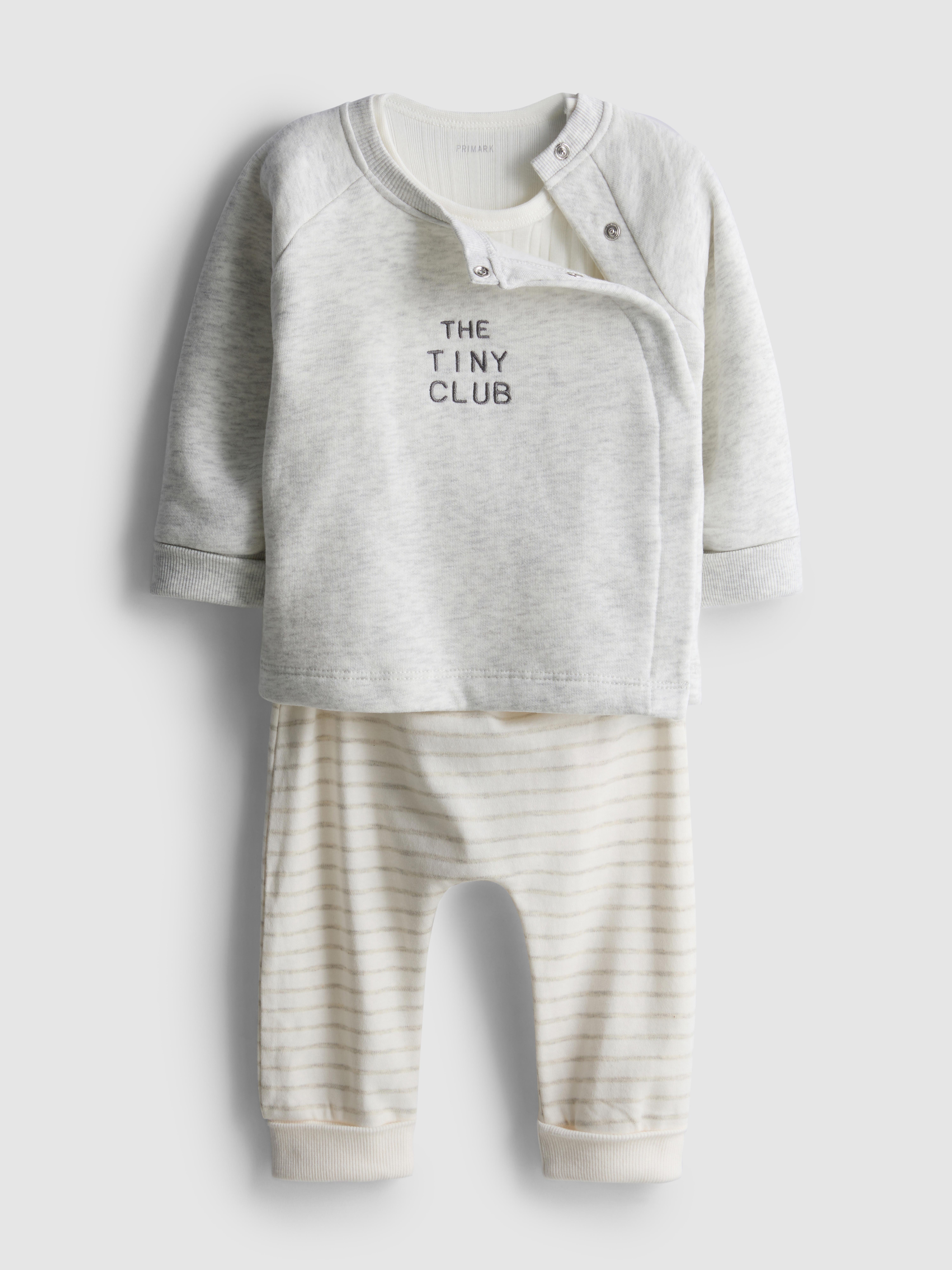 0-18mths | Wrap Sweatshirt, Bodysuit and Leggings Newborn Set