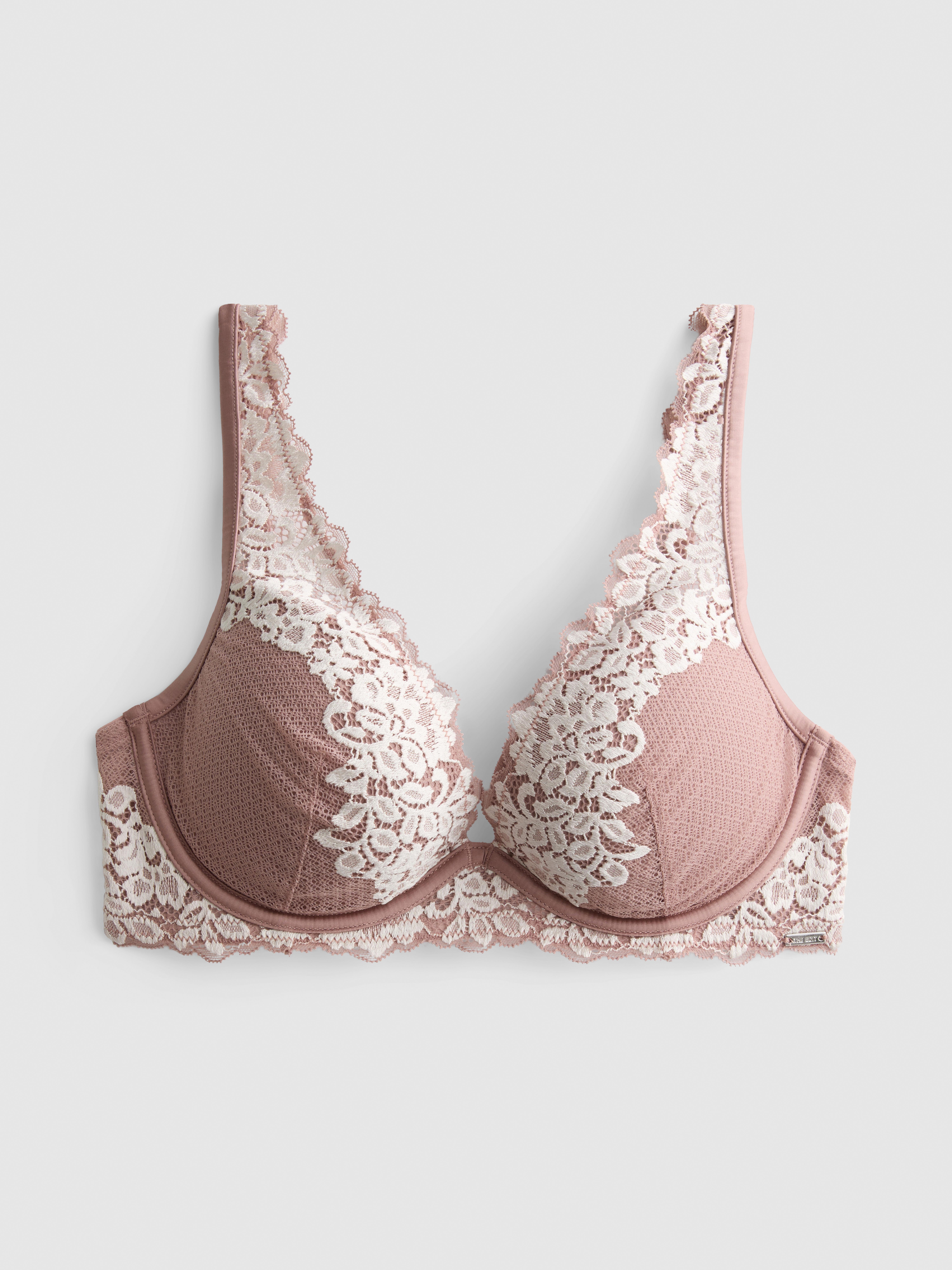The Edit Floral Lace Plunge Bra