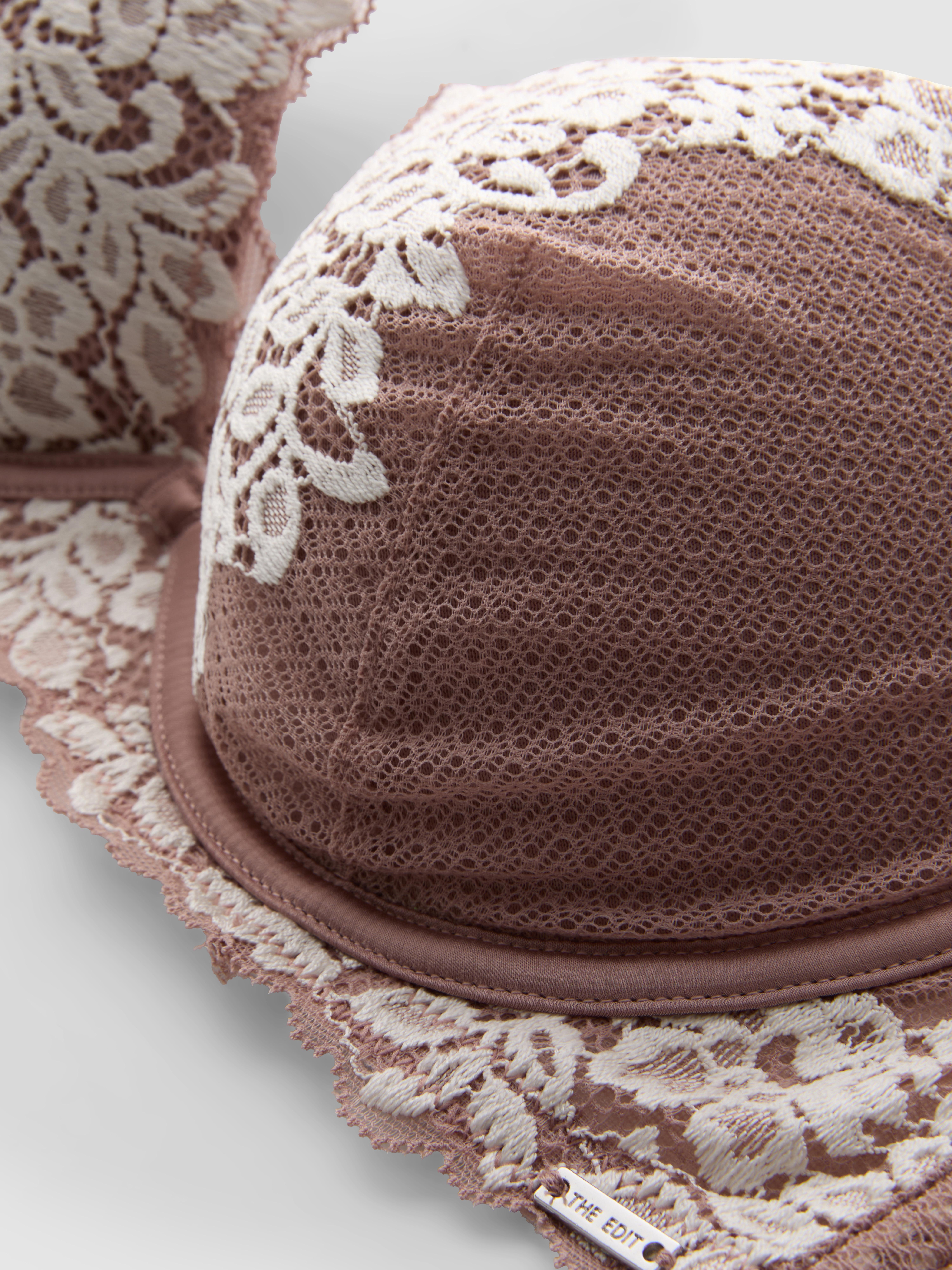 The Edit Floral Lace Plunge Bra