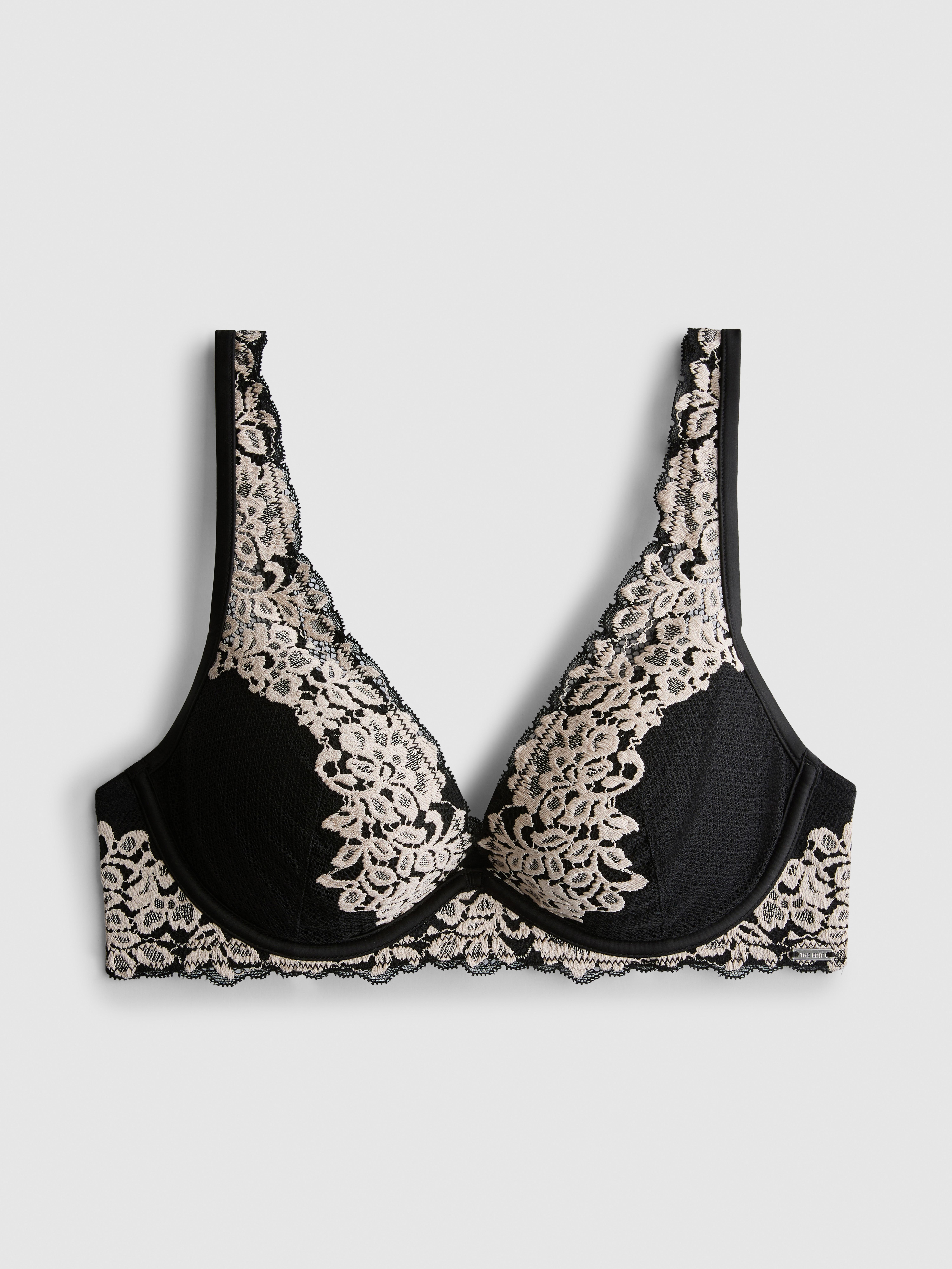 Diep uitgesneden beha met bloemenprint The Edit