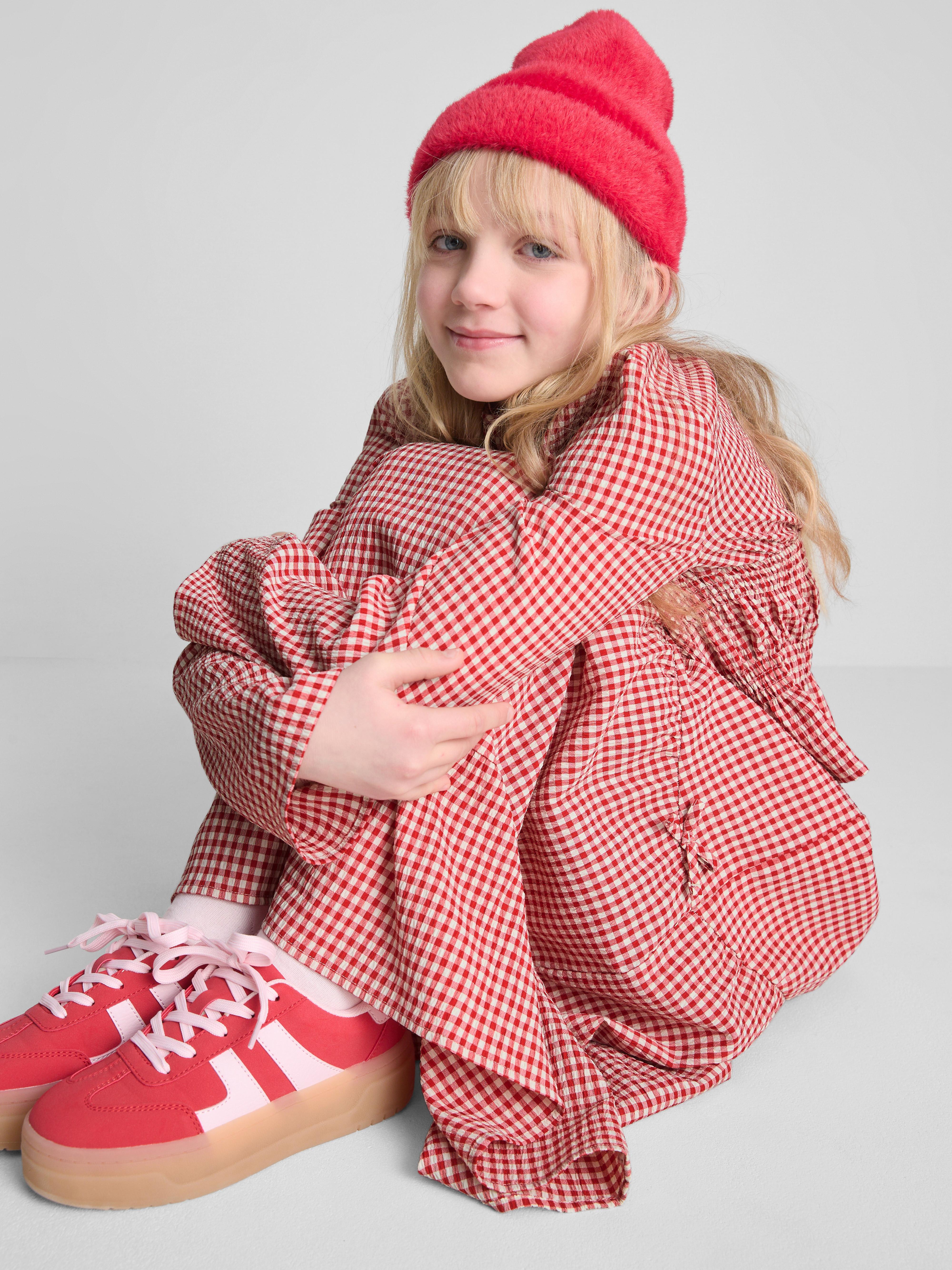 Girls Red 7-15yrs | Tiered Midi Skirt