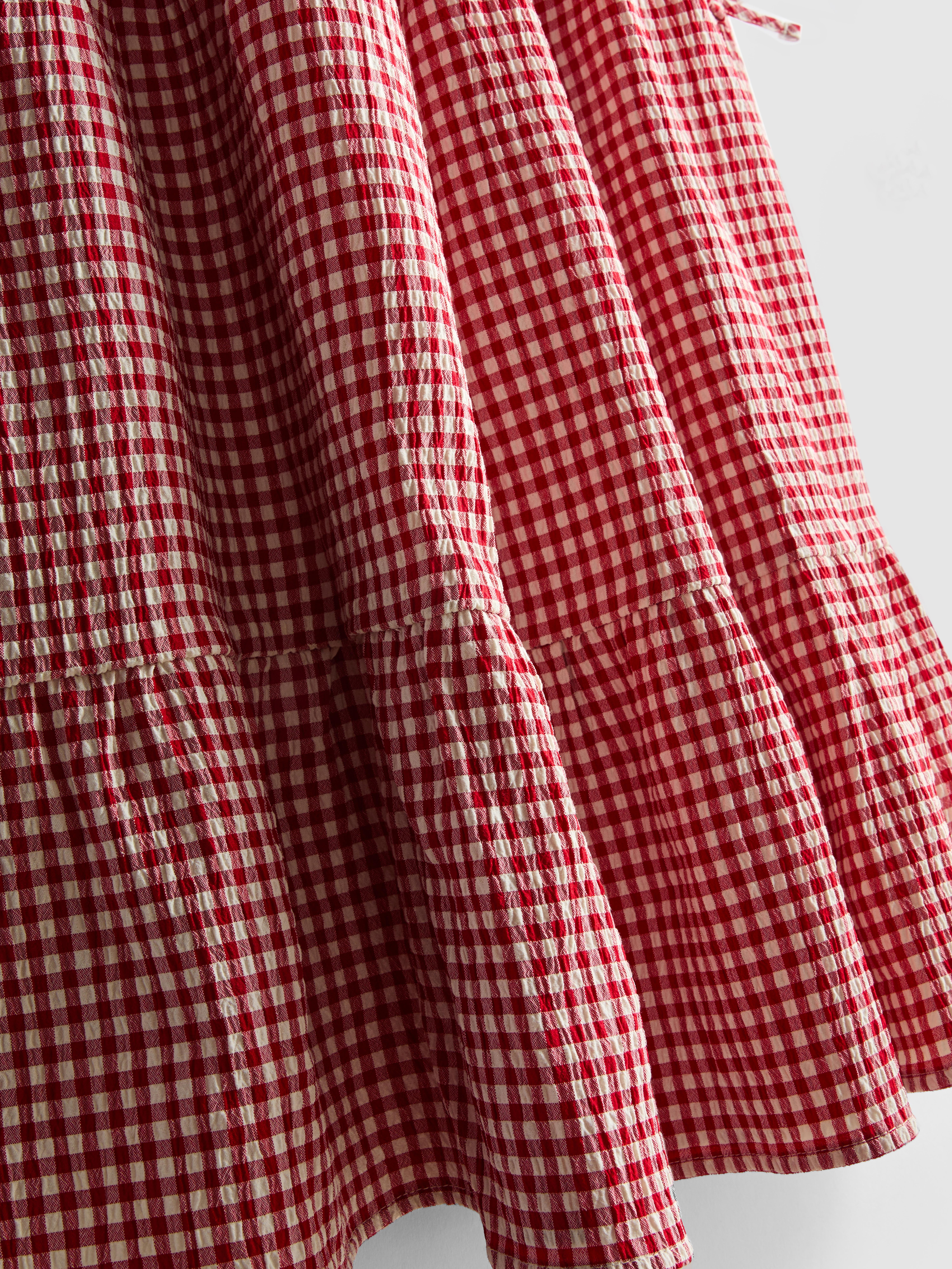 Girls Red 7-15yrs | Tiered Midi Skirt