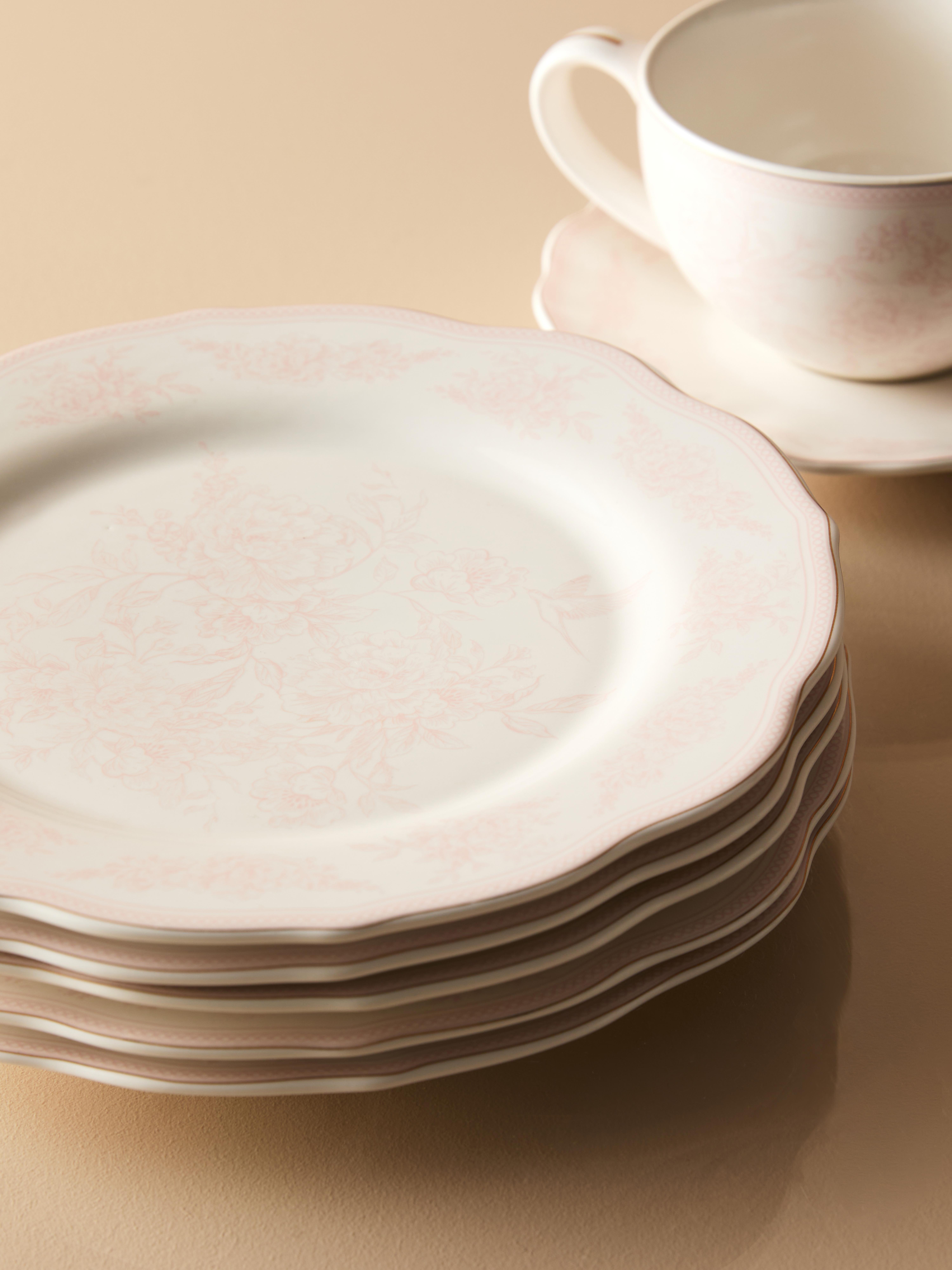 Petite assiette festonnée à imprimé toile The Edit