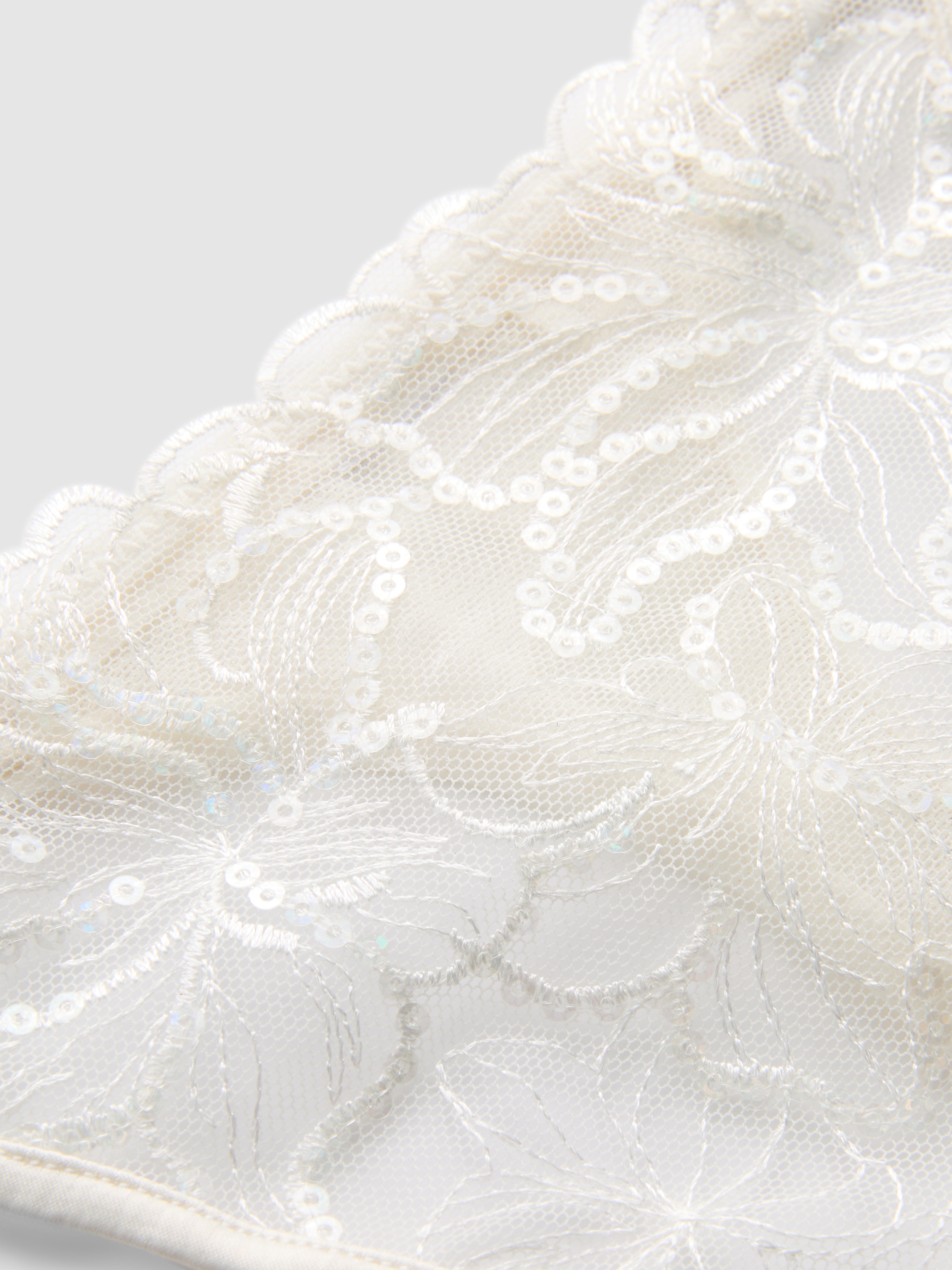 Bridal Sequin Embroidered Thong