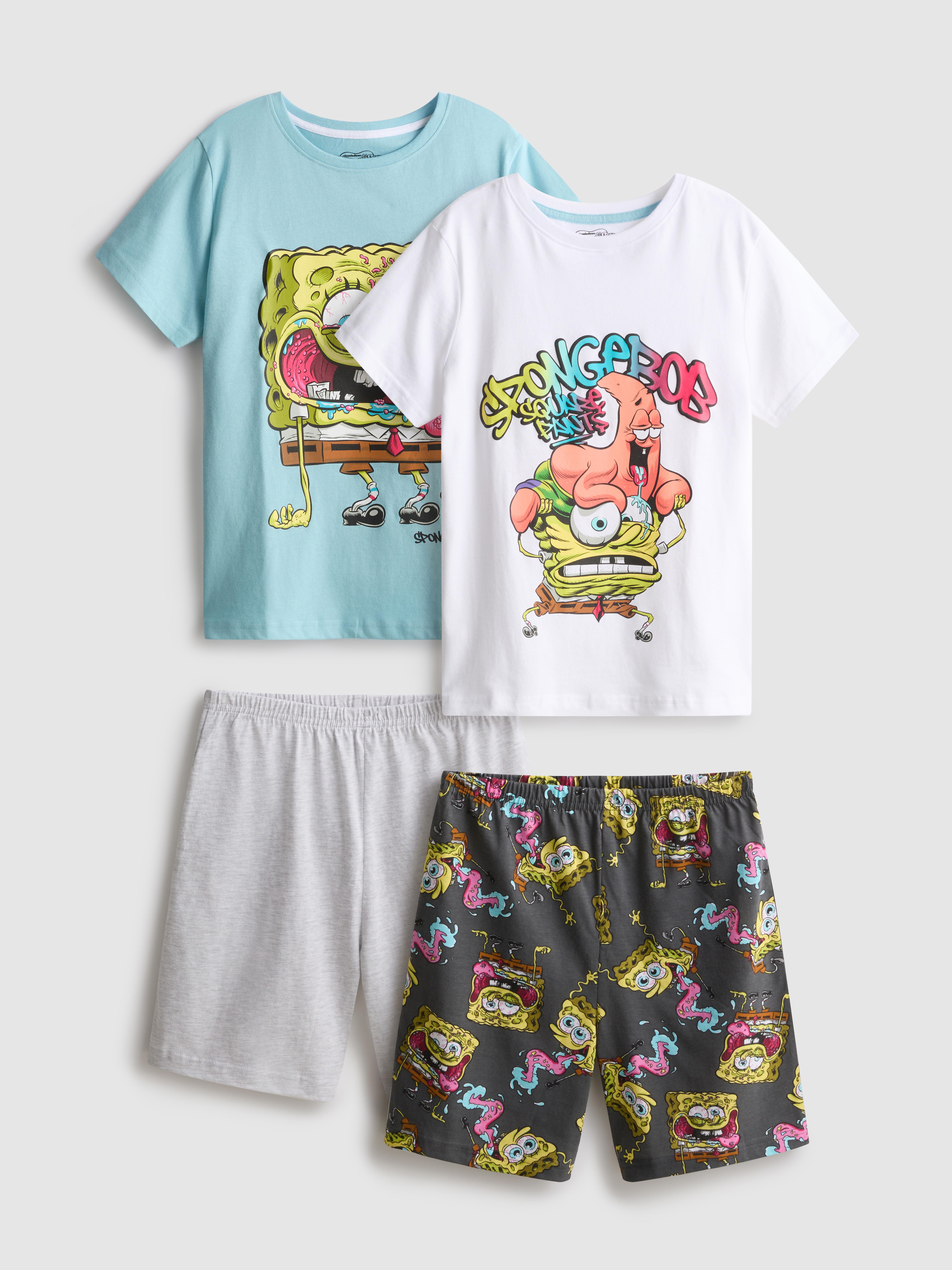 7–15 Jahre | Kurzer „SpongeBob Schwammkopf“ Schlafanzug, 2er-Pack