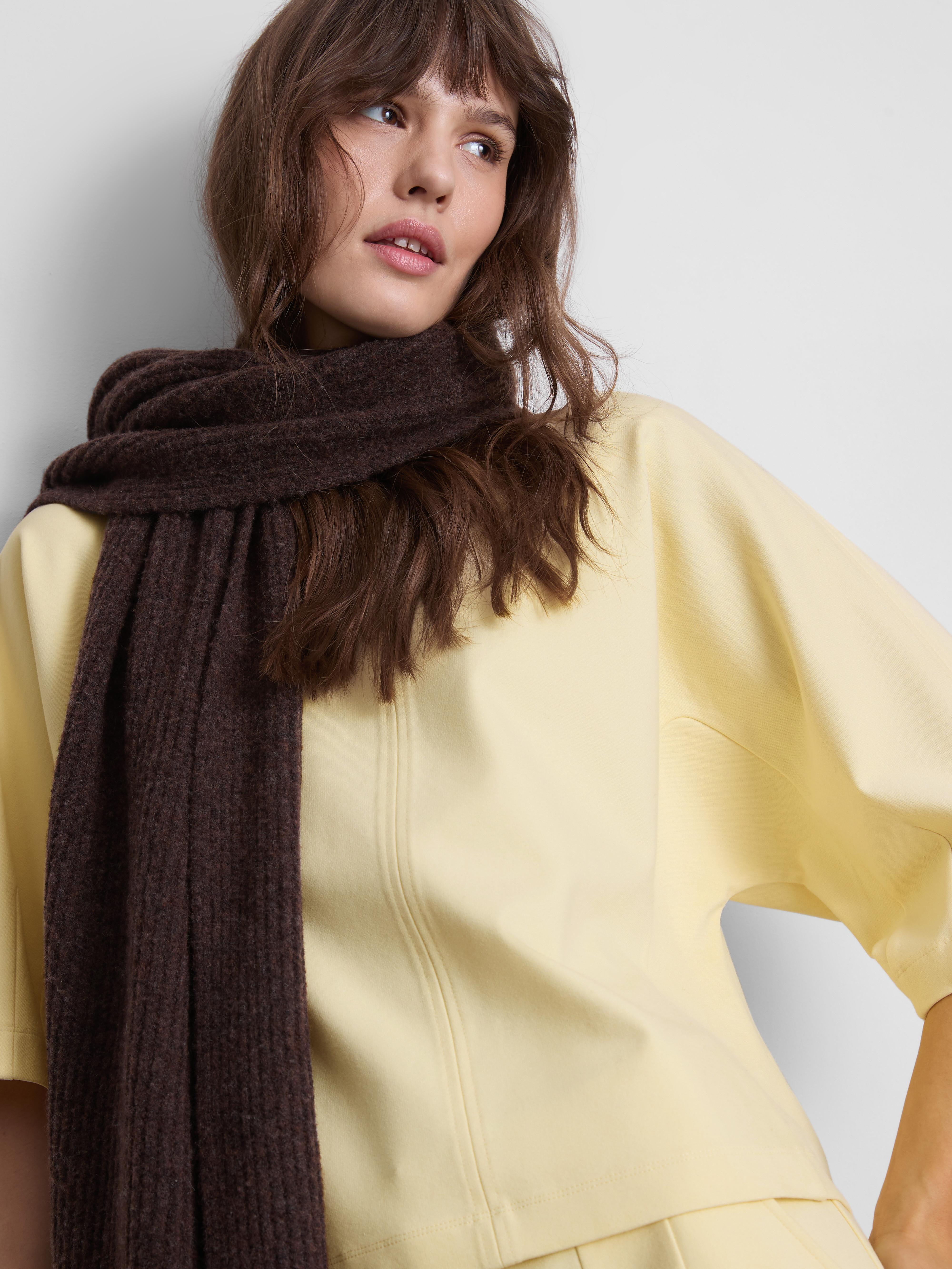 Women's Light Yellow Boxy Boatneck Tee