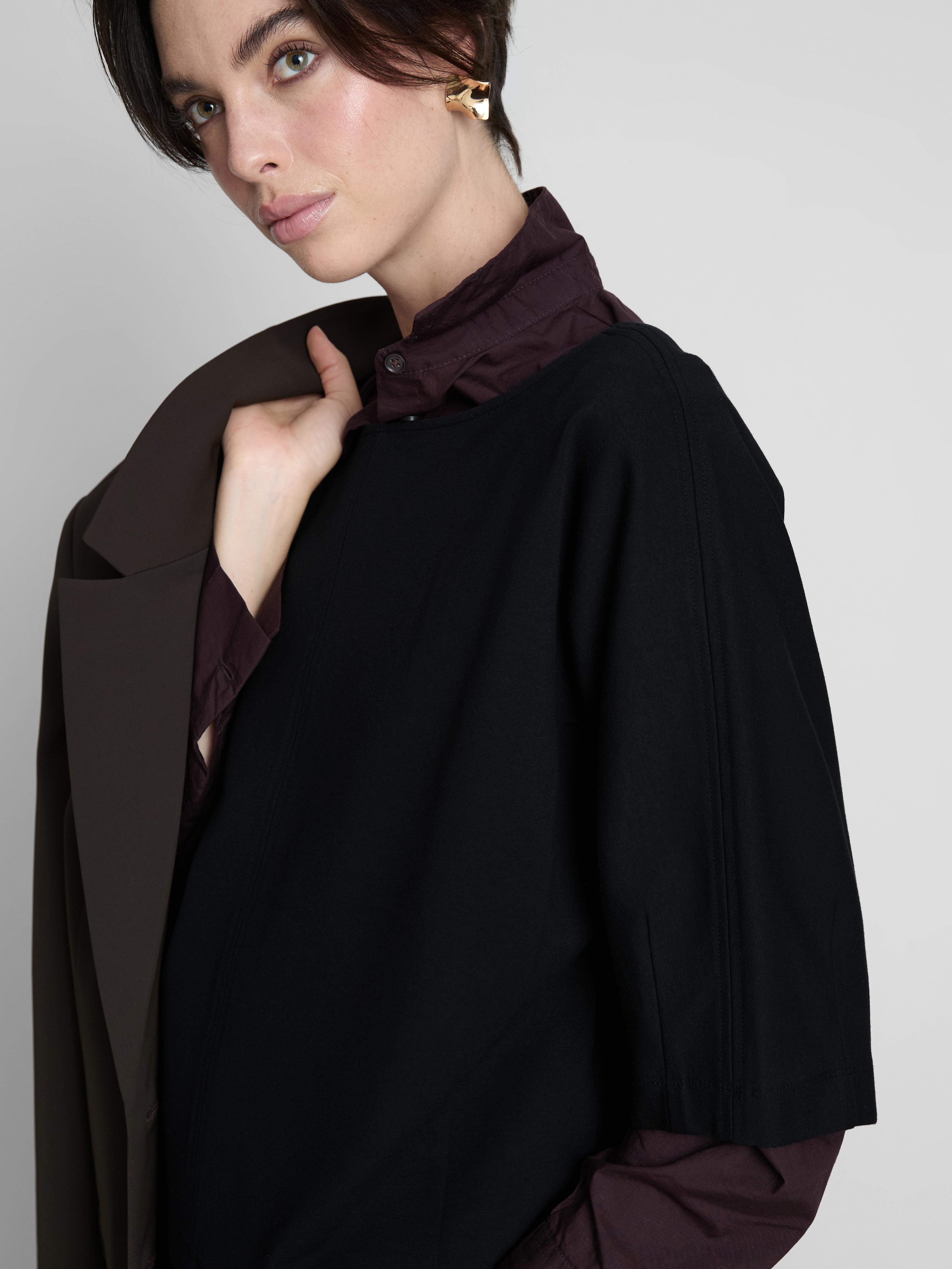 Women's Black Boxy Boatneck Tee