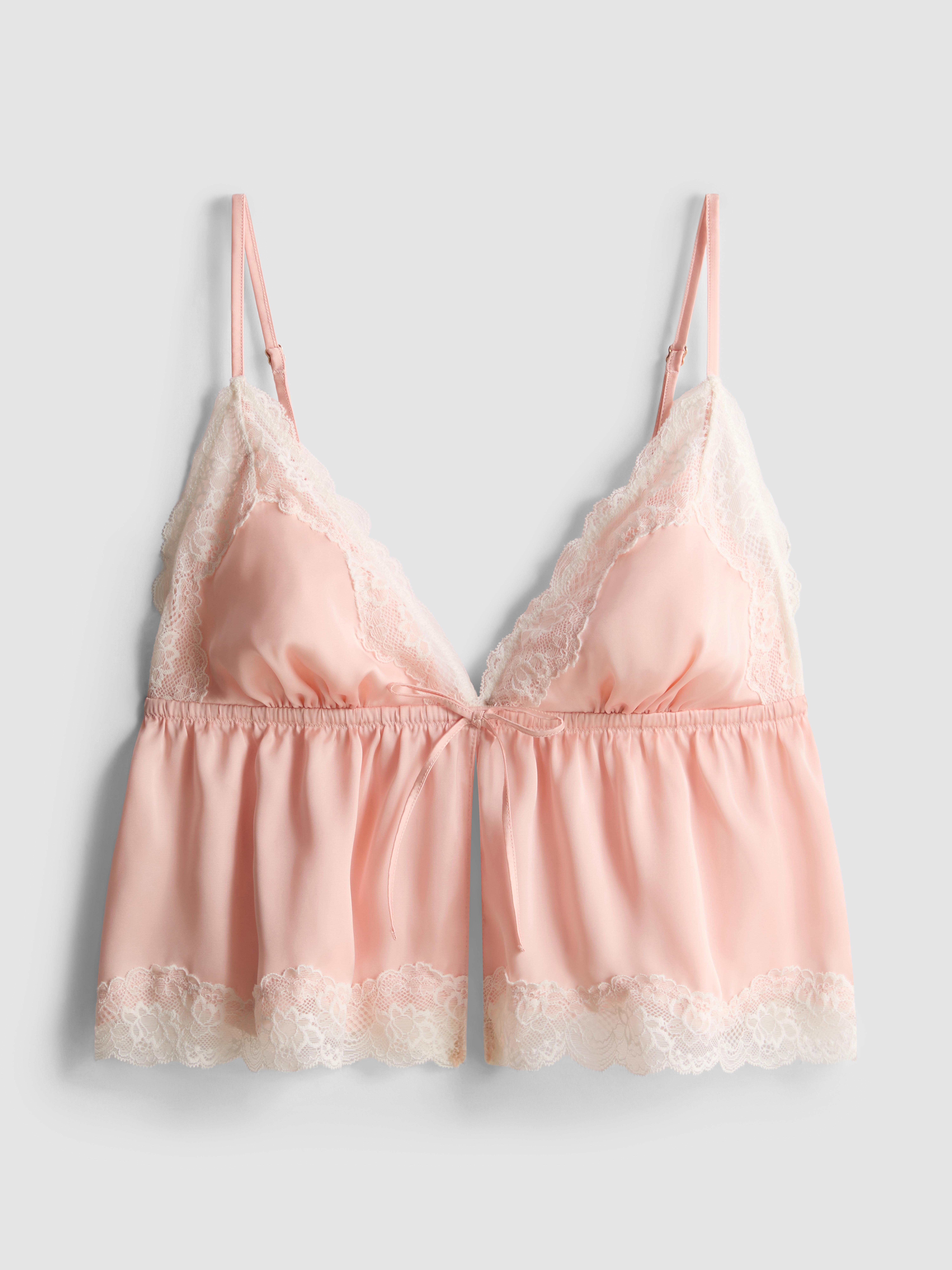 Bralette babydoll da sposa in raso e pizzo