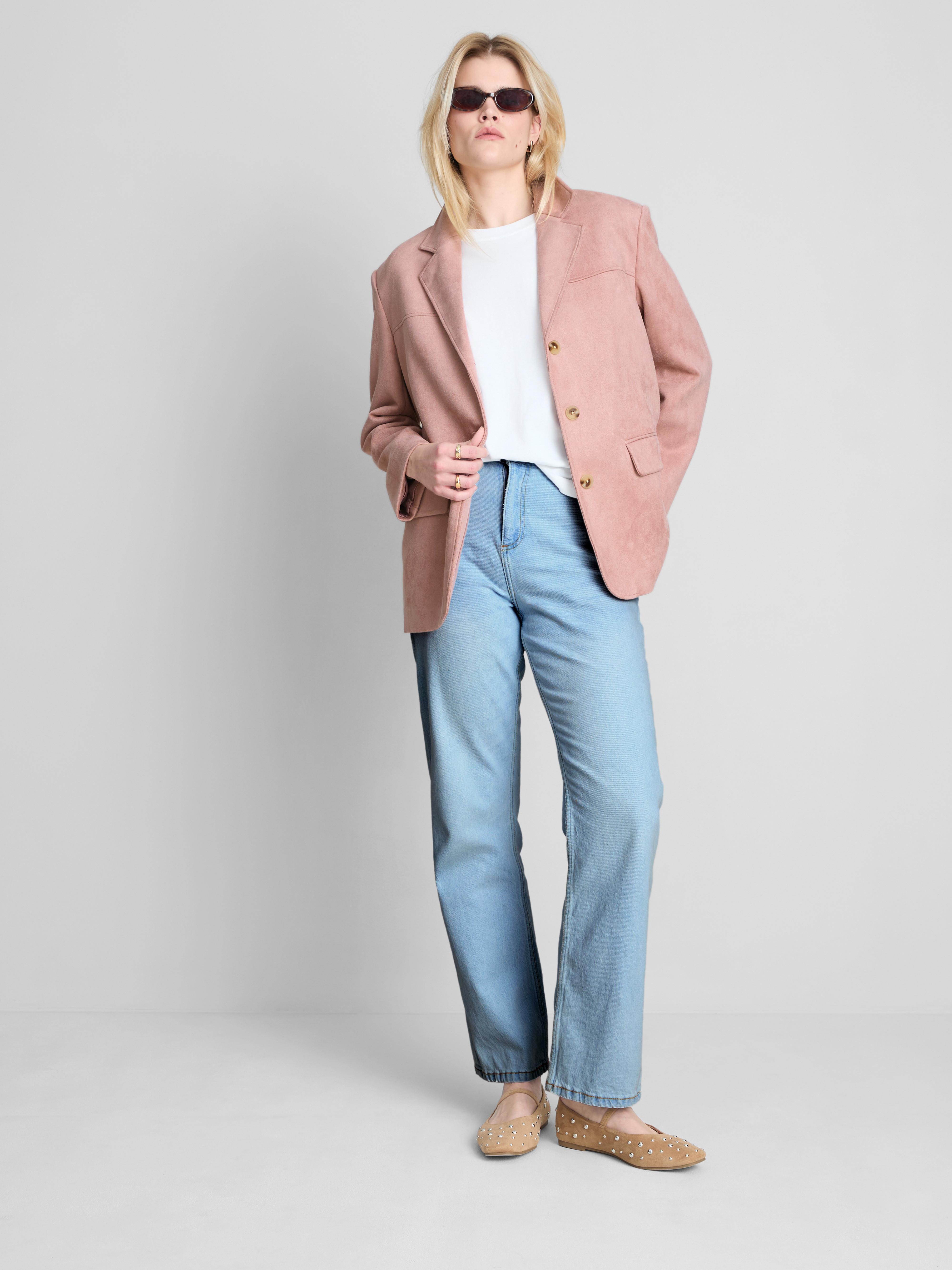 Oversized Faux Suede Blazer