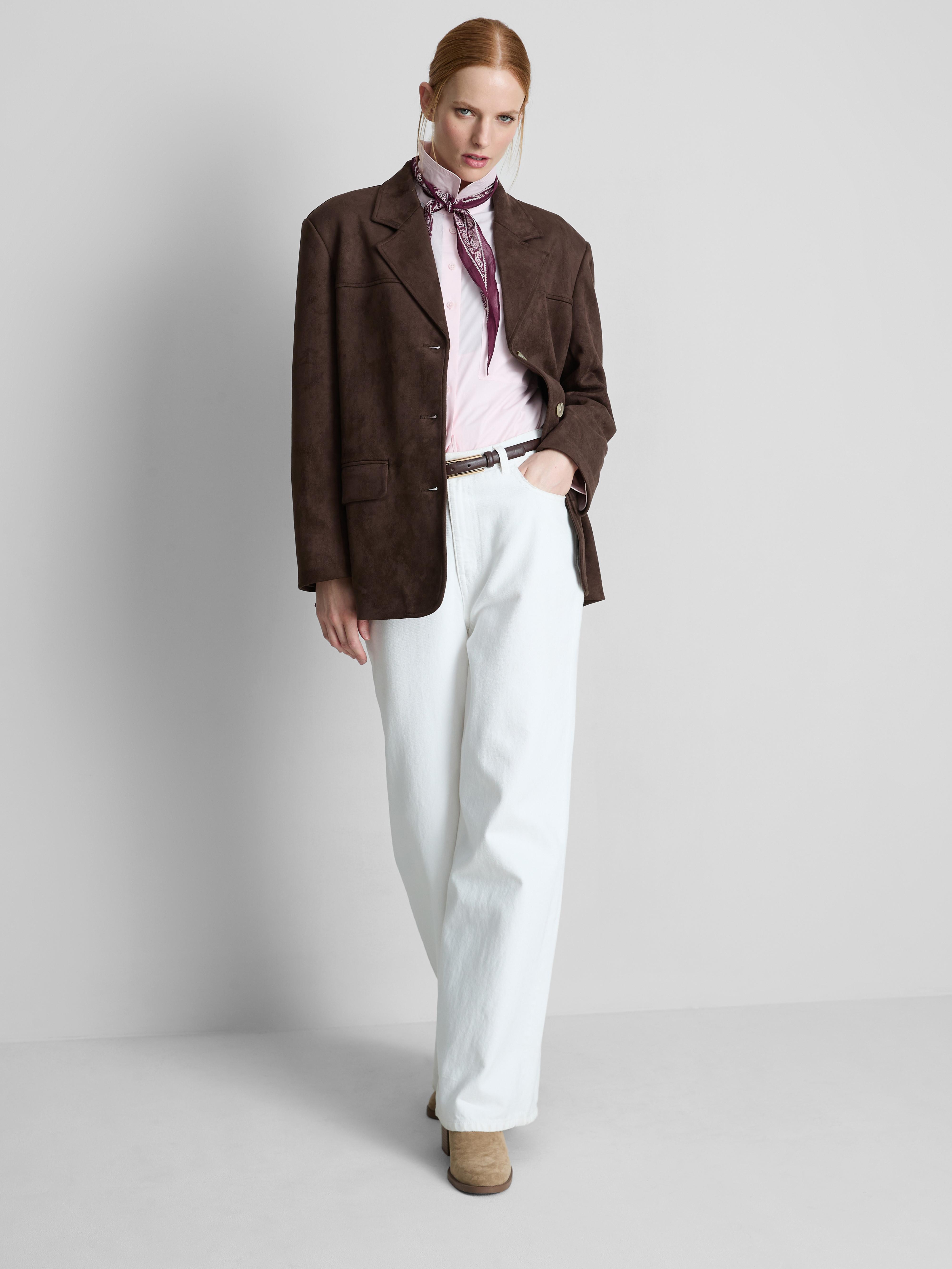 Oversized Faux Suede Blazer