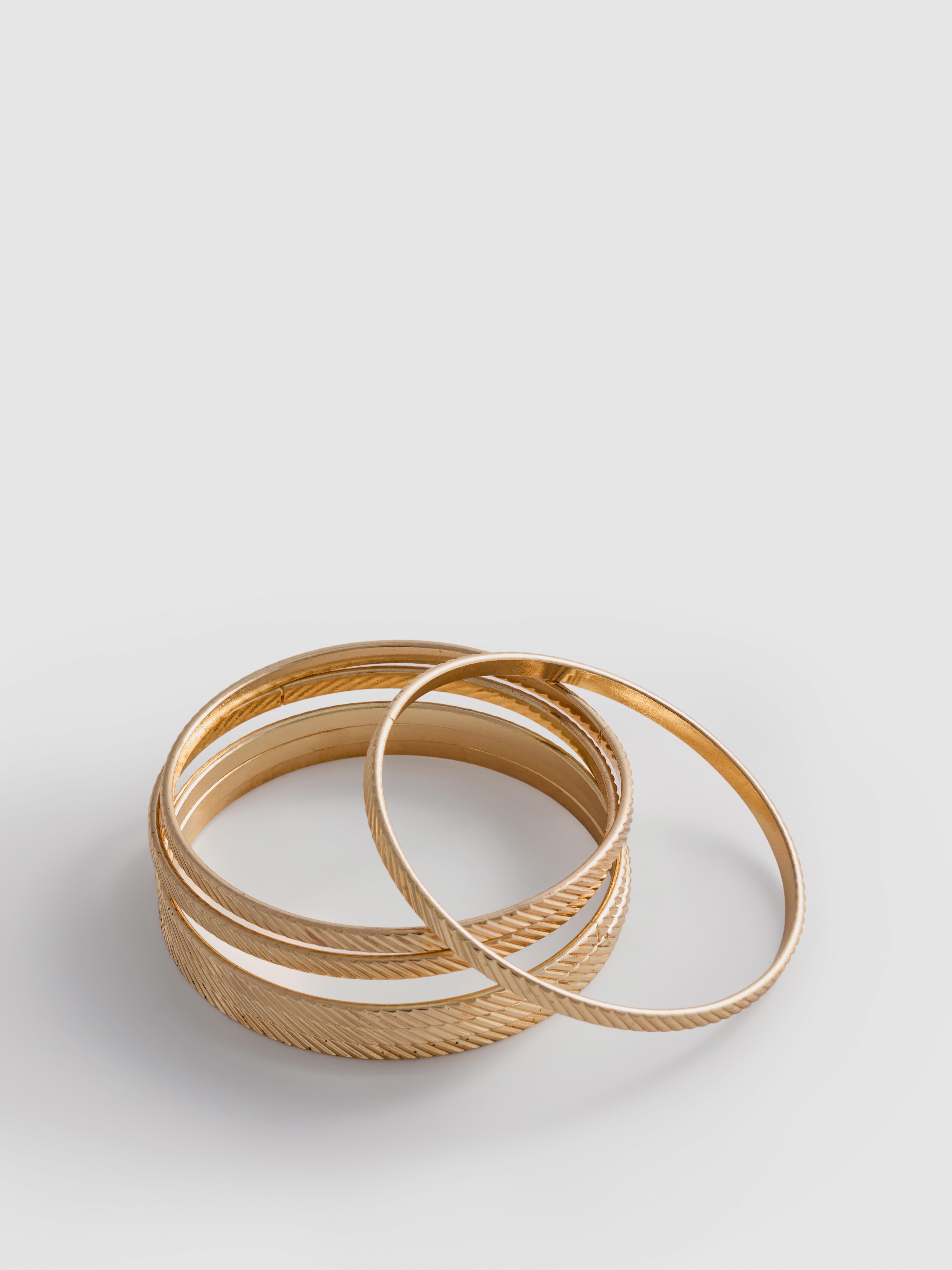 Strukturierte Armreifen, 6er-Pack