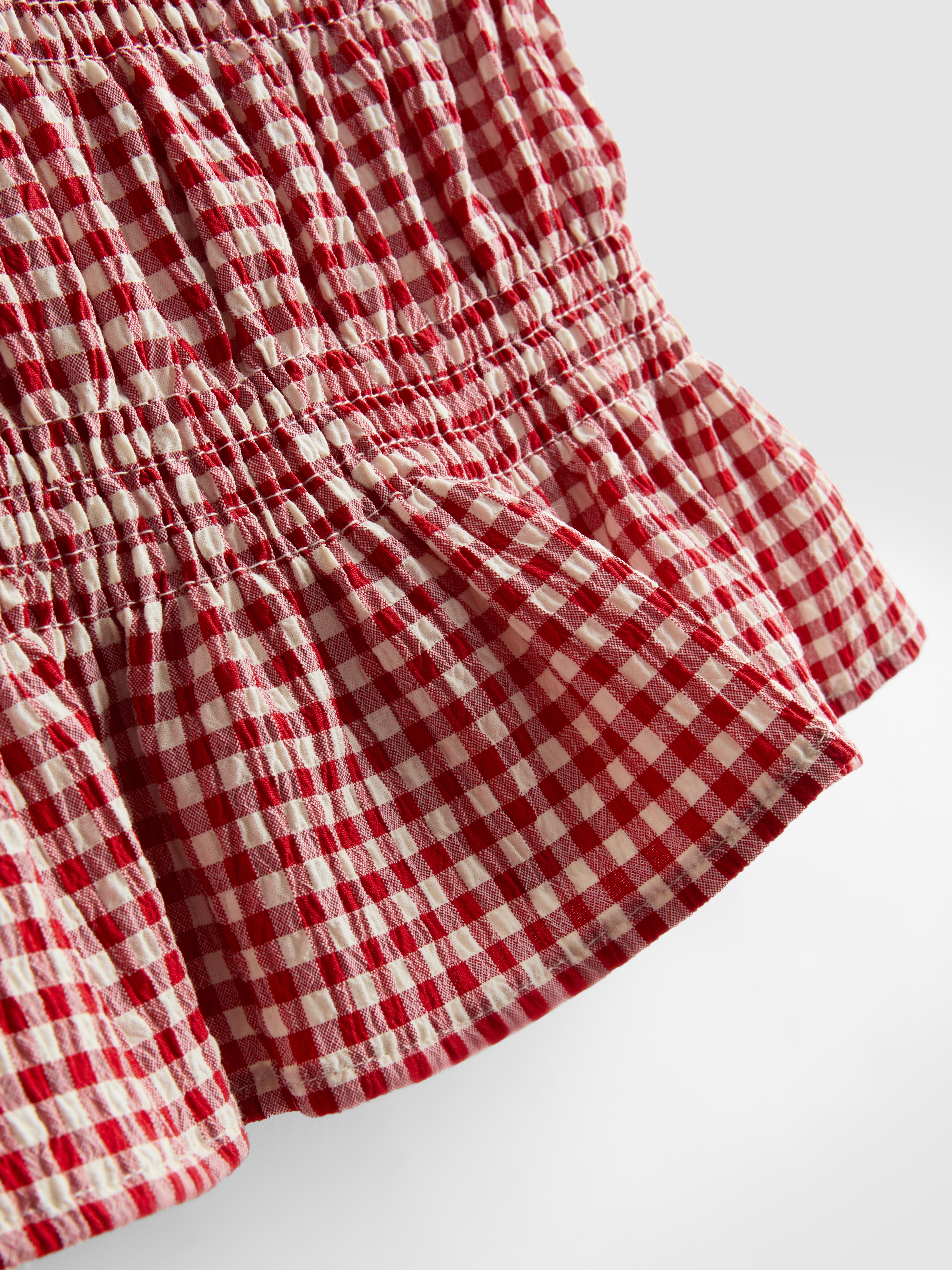 8-15yrs | Gingham Shirred Blouse