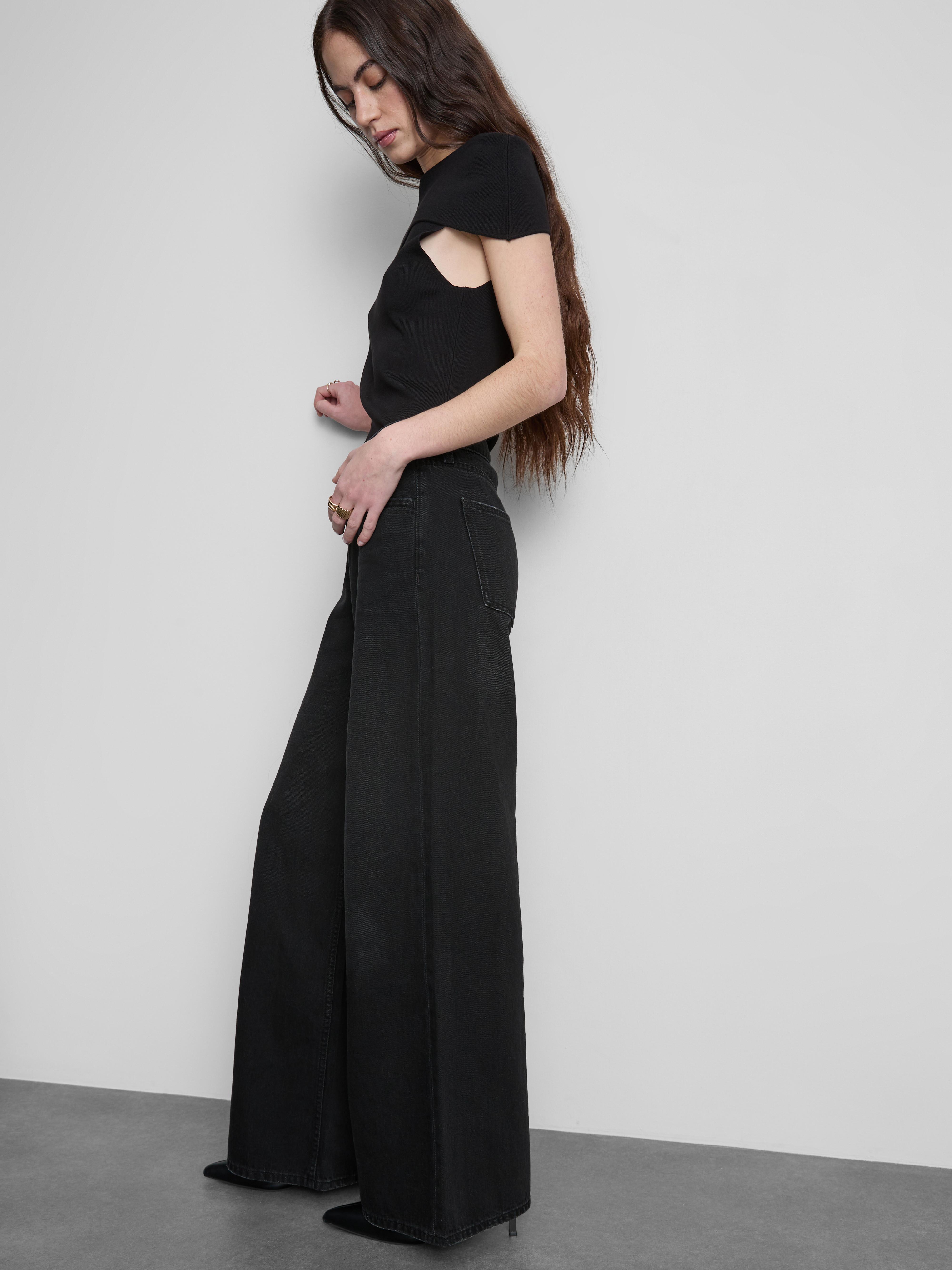 Cotton Denim Mid-Rise Wide-Leg Jeans