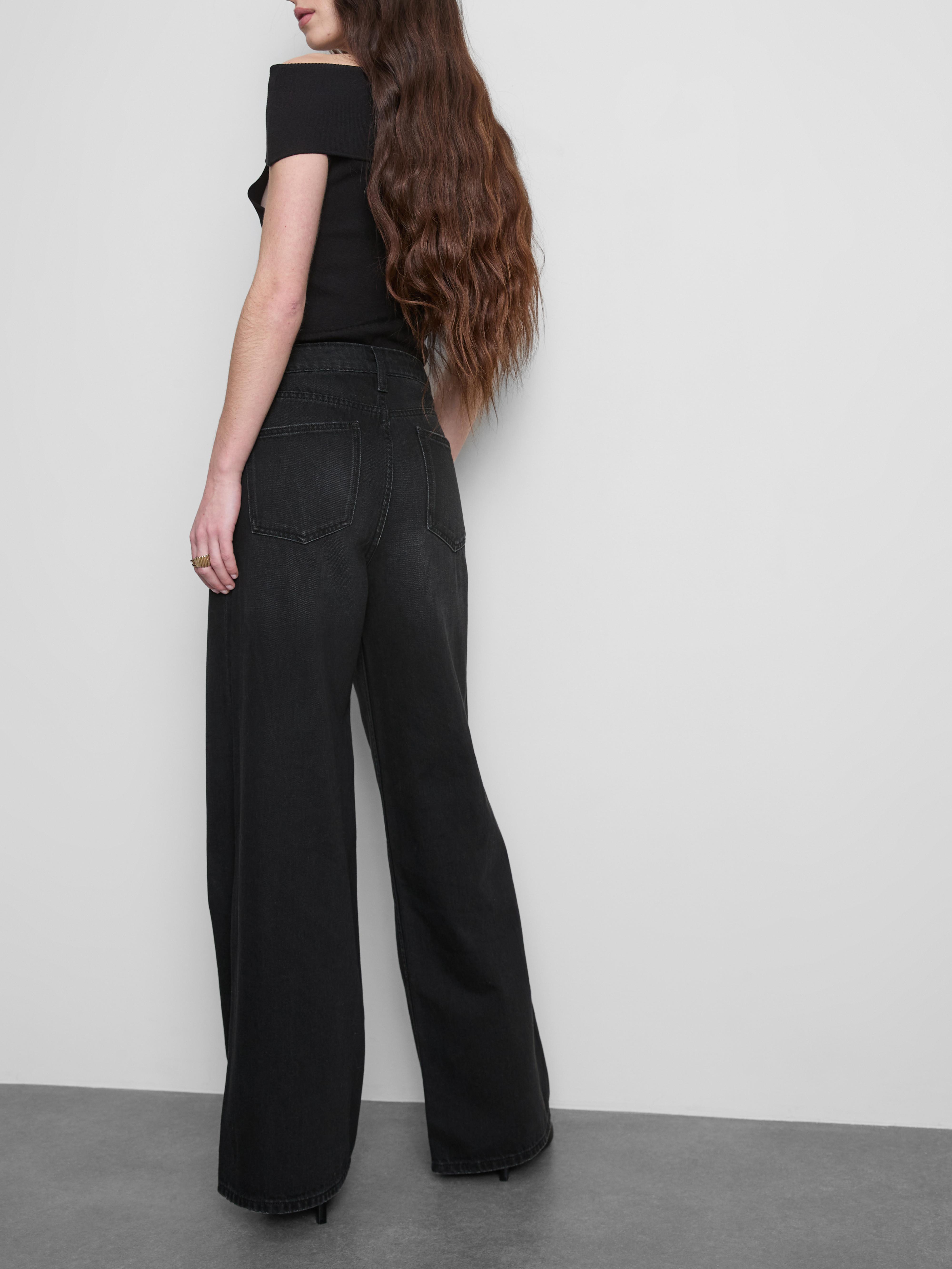 Cotton Denim Mid-Rise Wide-Leg Jeans