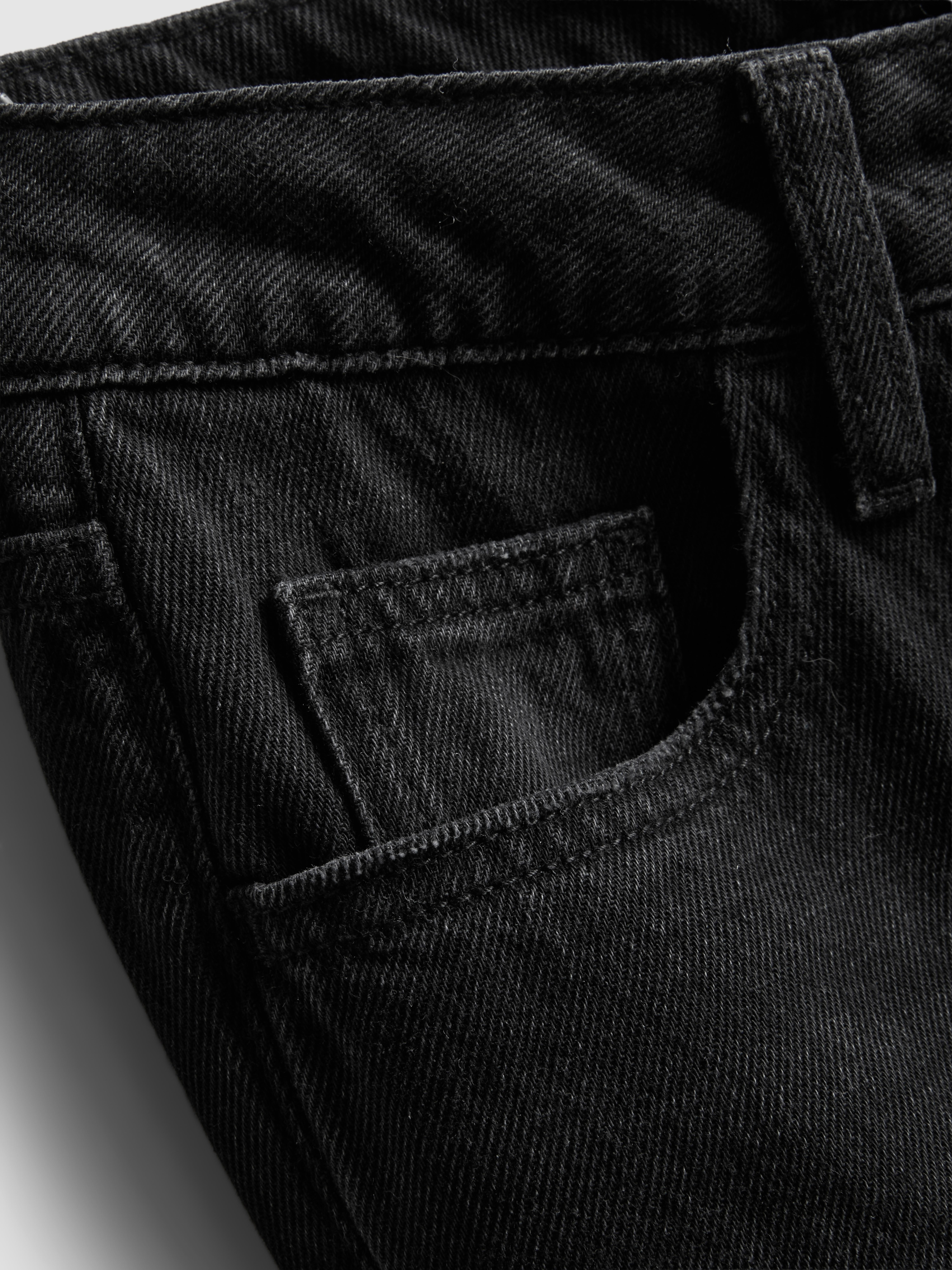 Cotton Denim Mid-Rise Wide-Leg Jeans