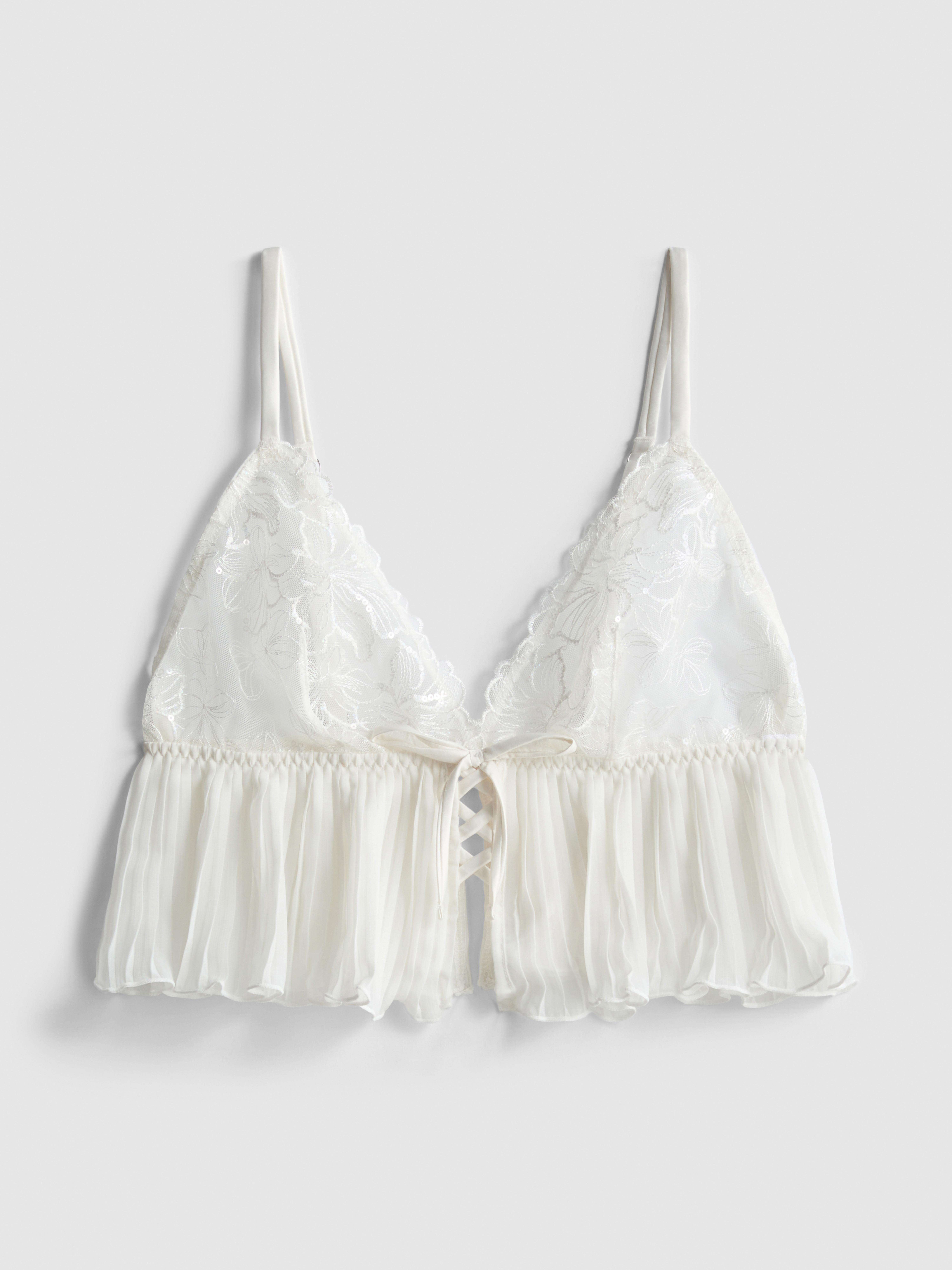 Splývavá braletka pro nevěstu s vyšívanou krajkou