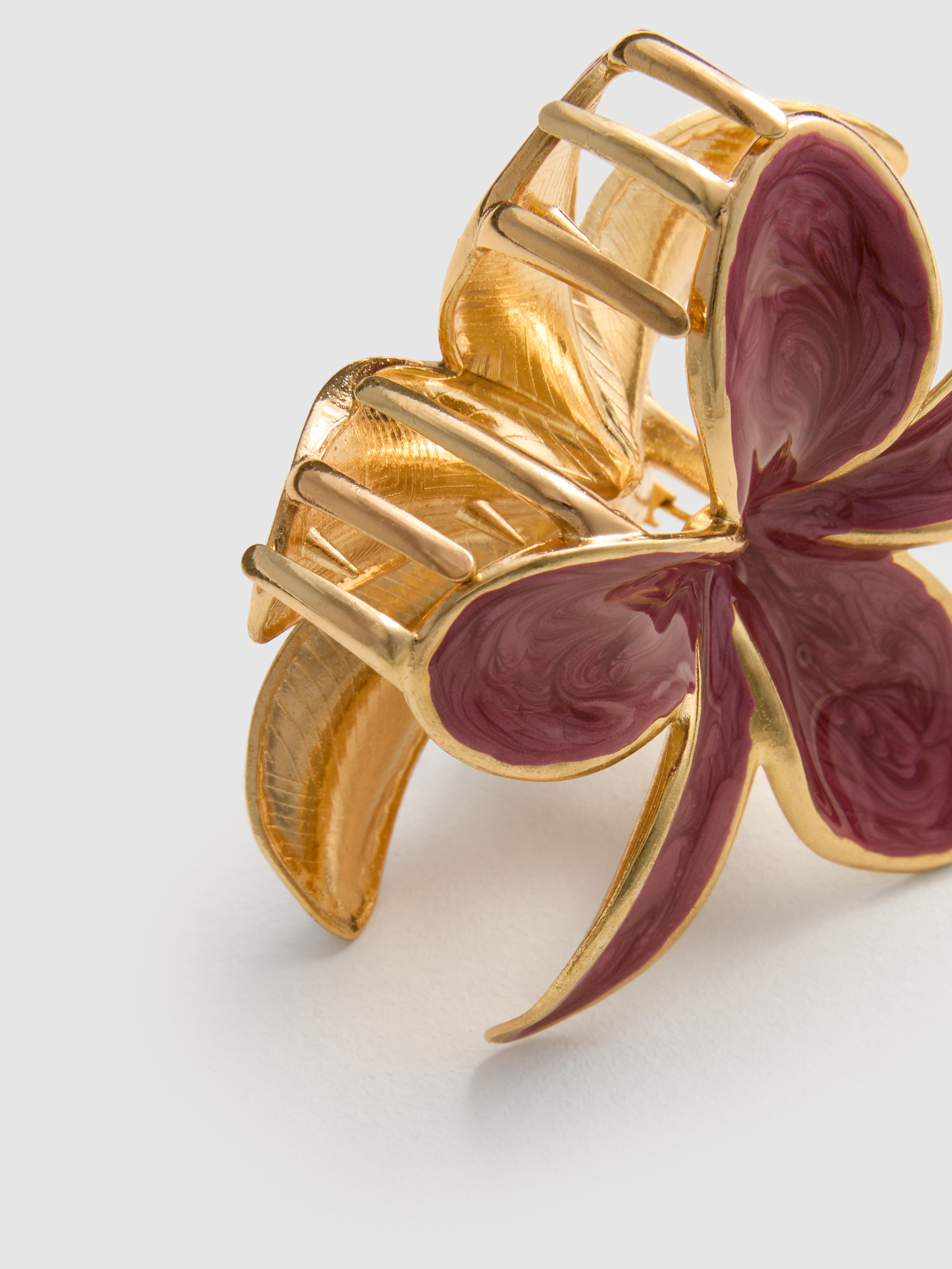 Orchid Flower Claw Clip