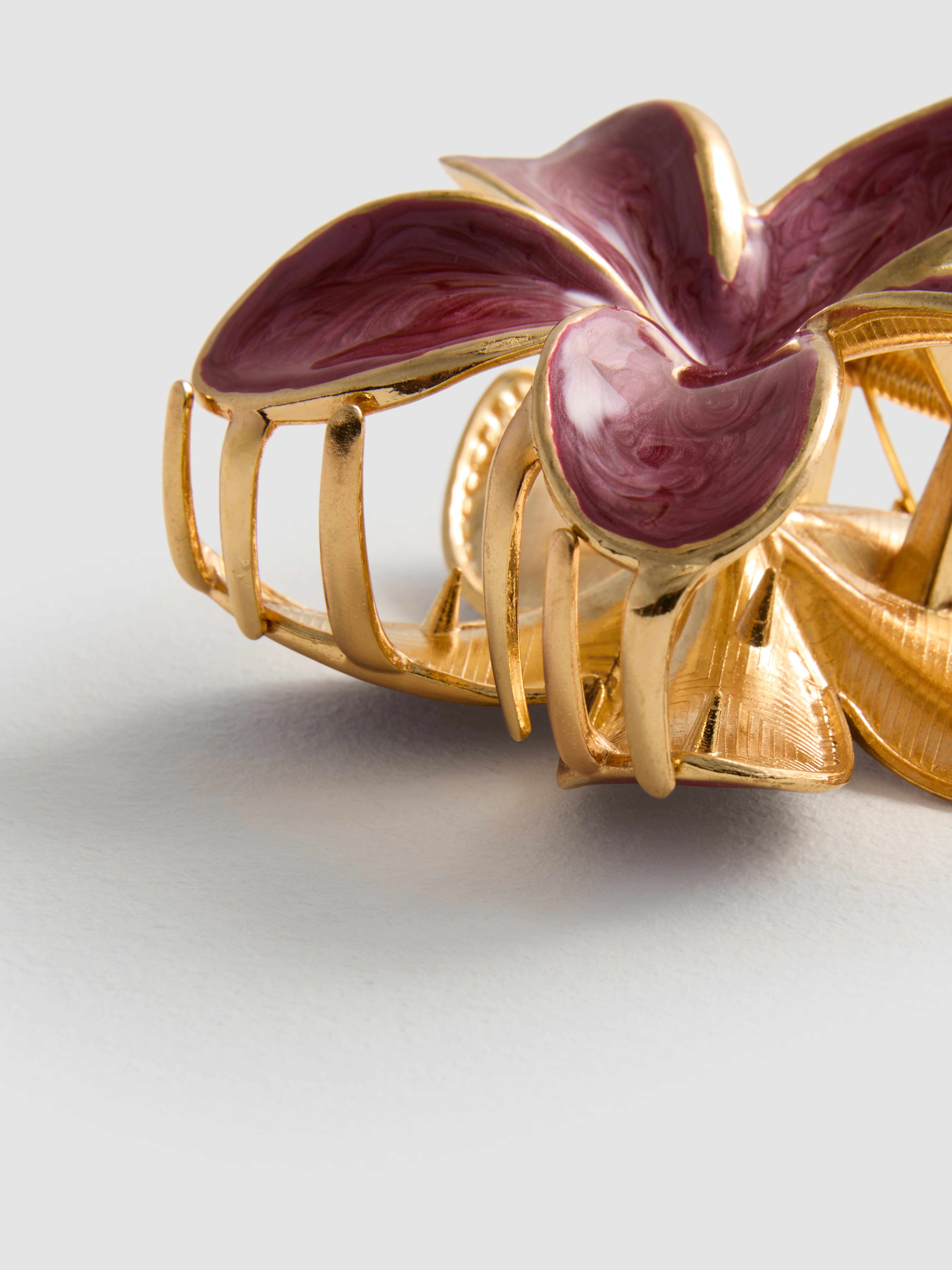 Orchid Flower Claw Clip