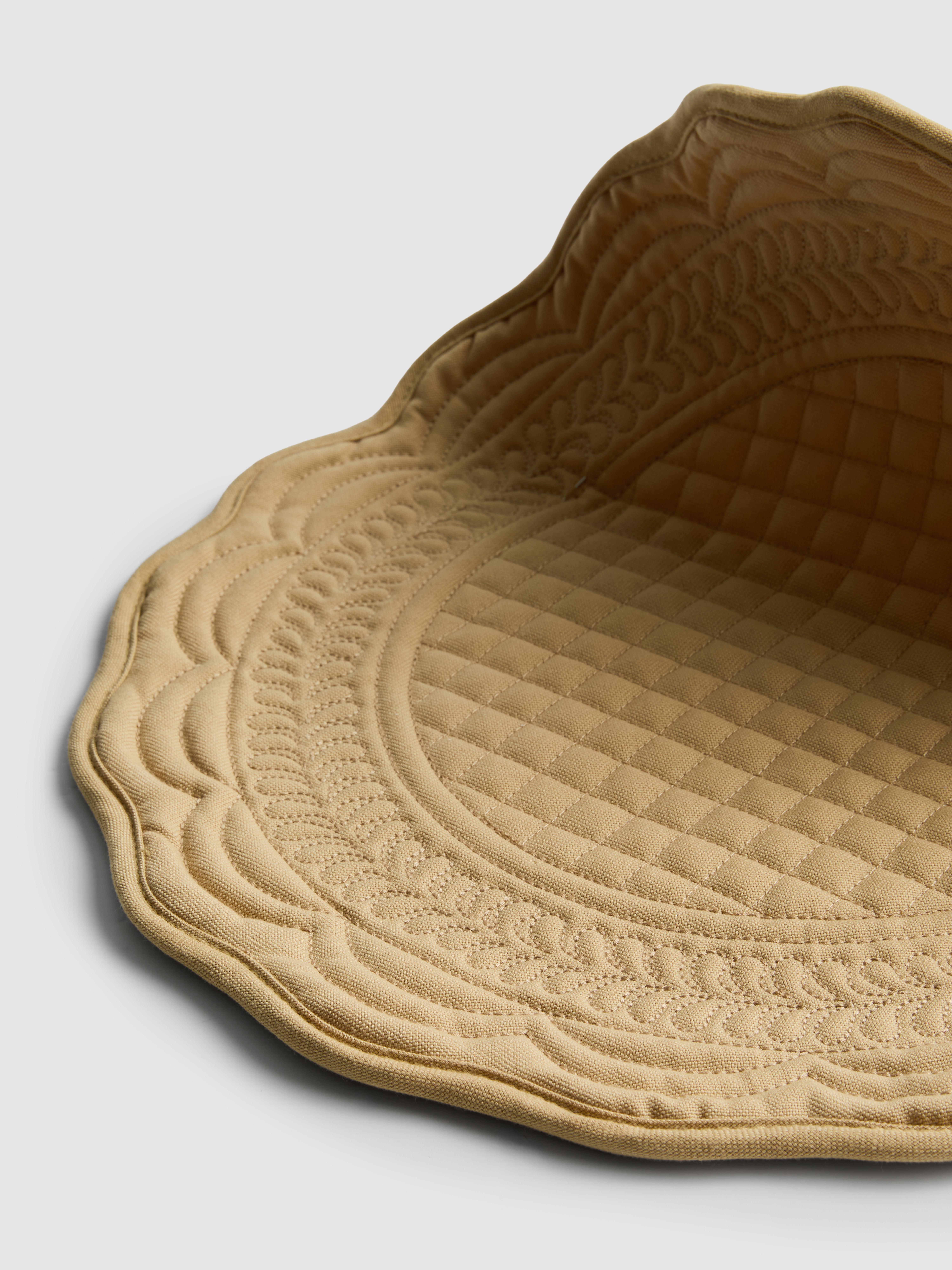 Doorgestikte ronde placemat