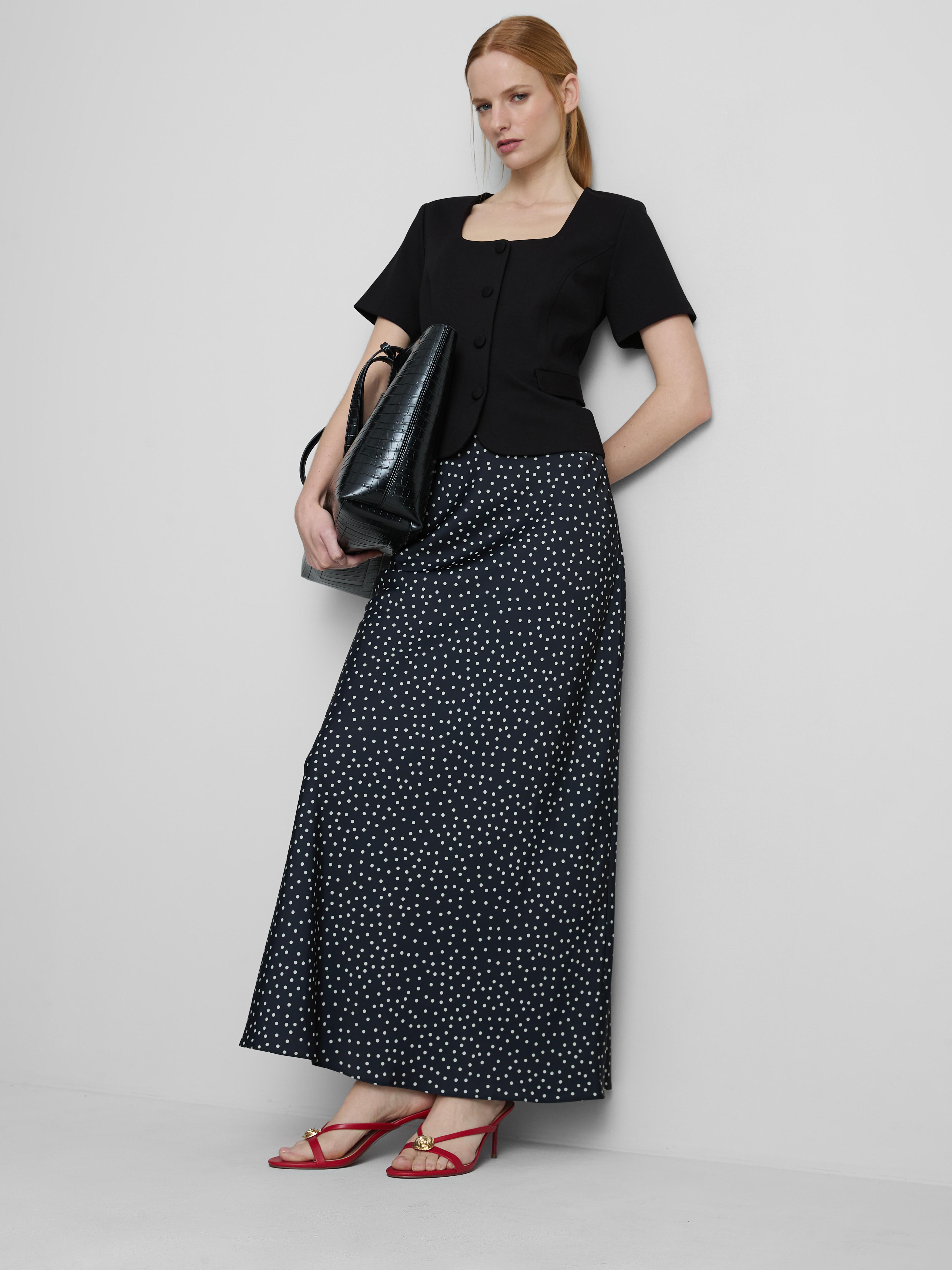 Blazer met korte mouwen en vierkante hals