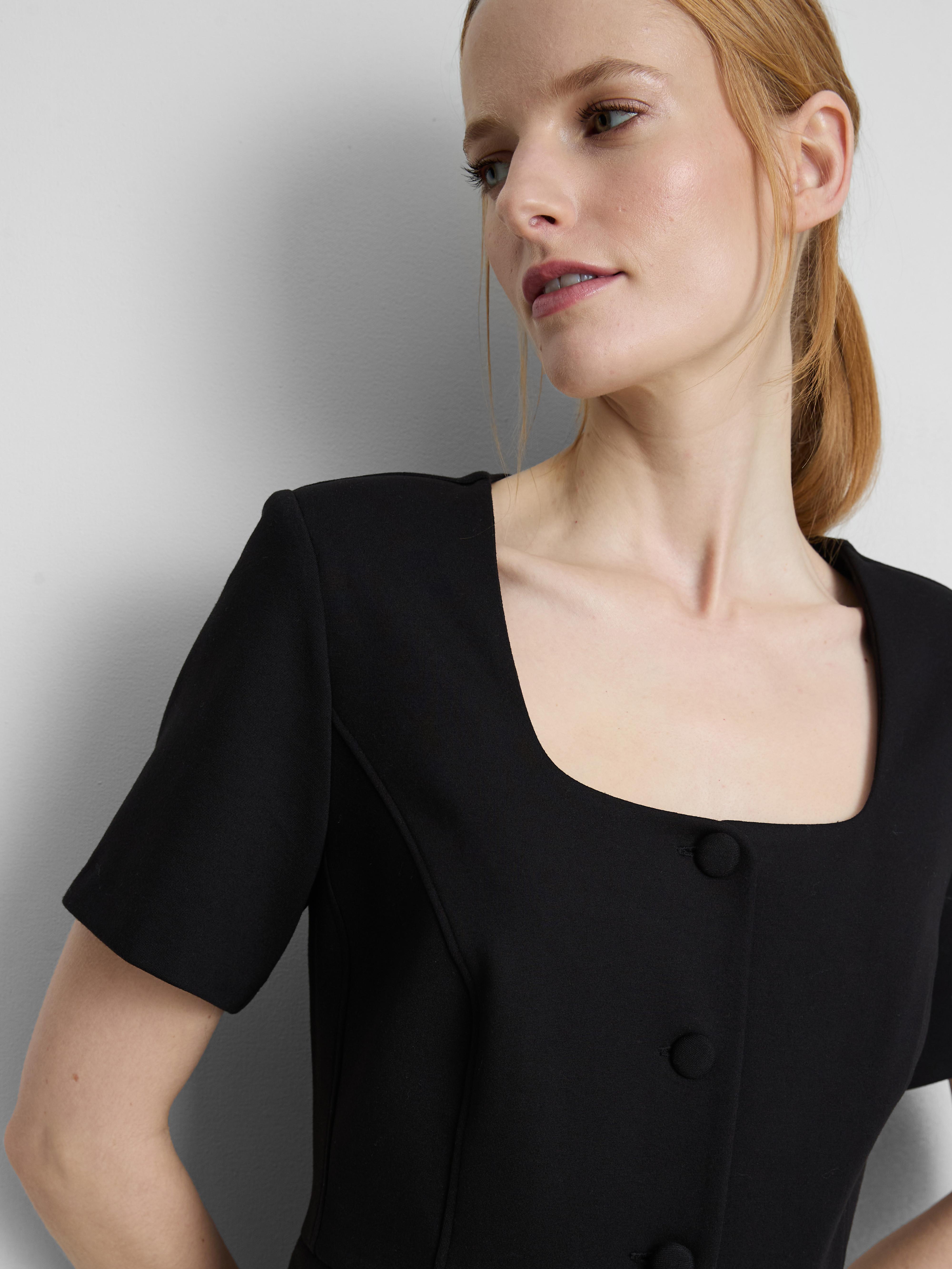 Short Sleeve Square Neckline Blazer