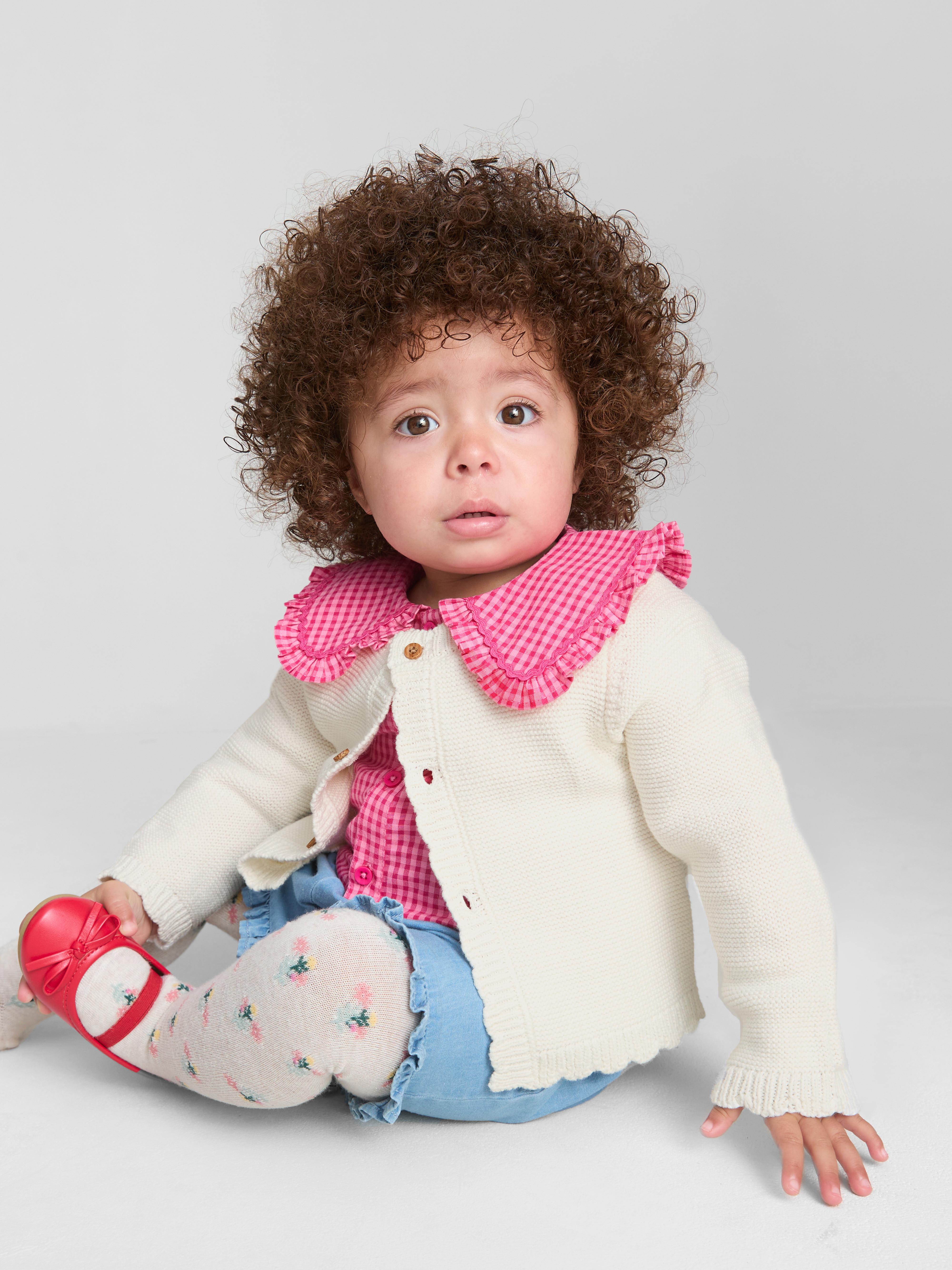 0-18mths | Scallop-Trim Newborn Cardigan