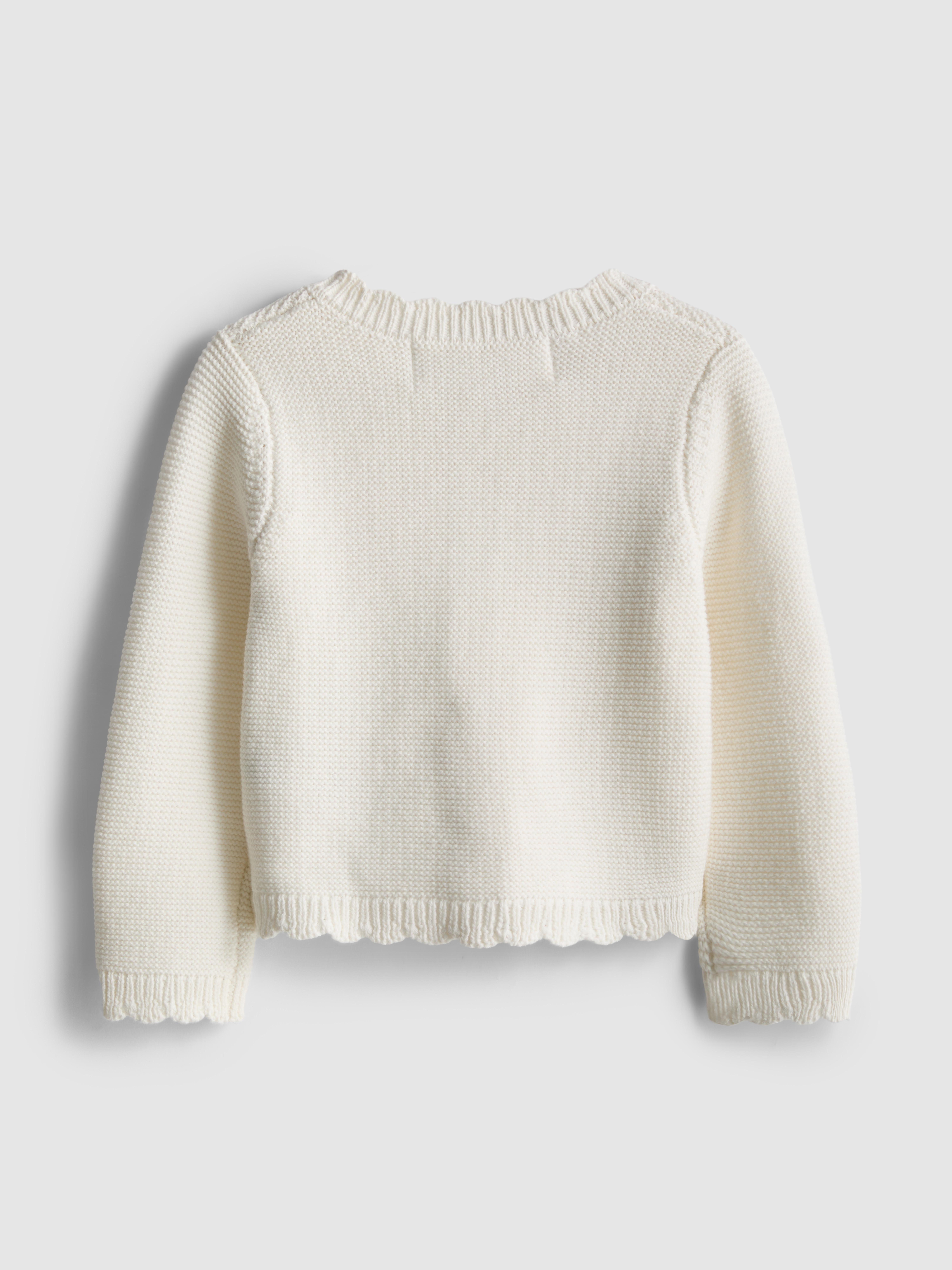 0-18mths | Scallop-Trim Newborn Cardigan