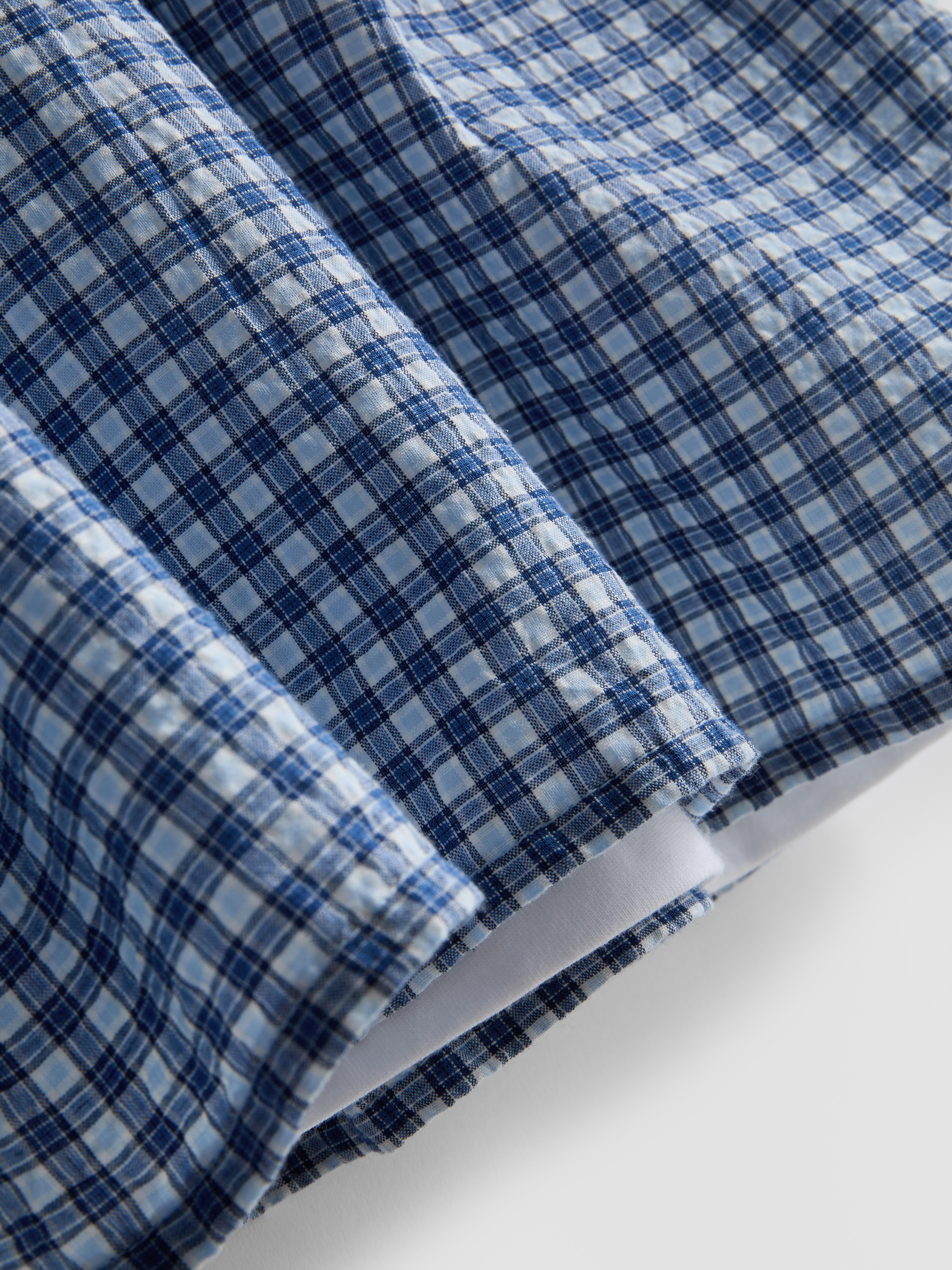 Girls Blue 7-15yrs | T-Shirt and Check Blouse Set