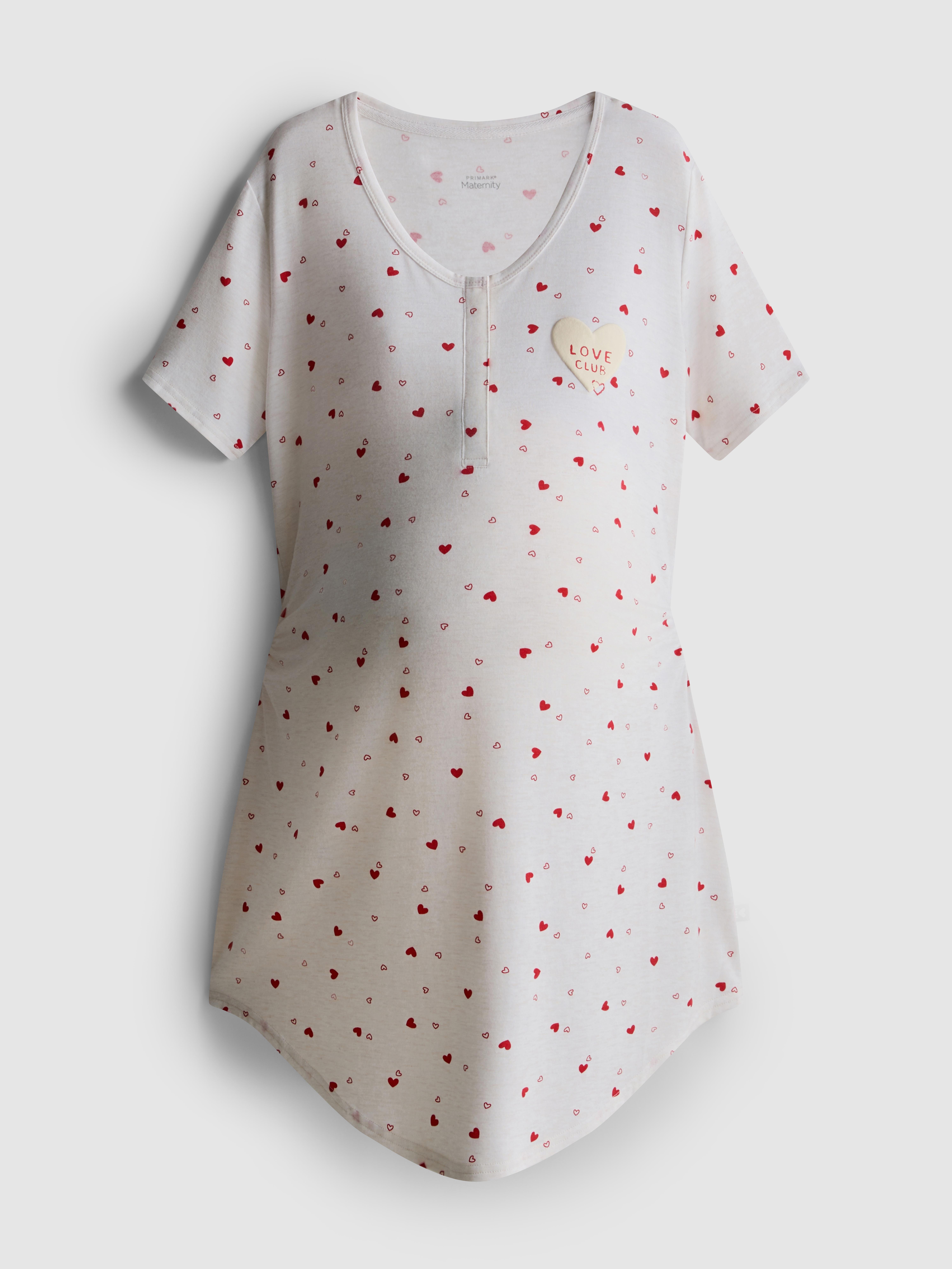 Umstandsnachthemd mit Print und Druckknöpfen