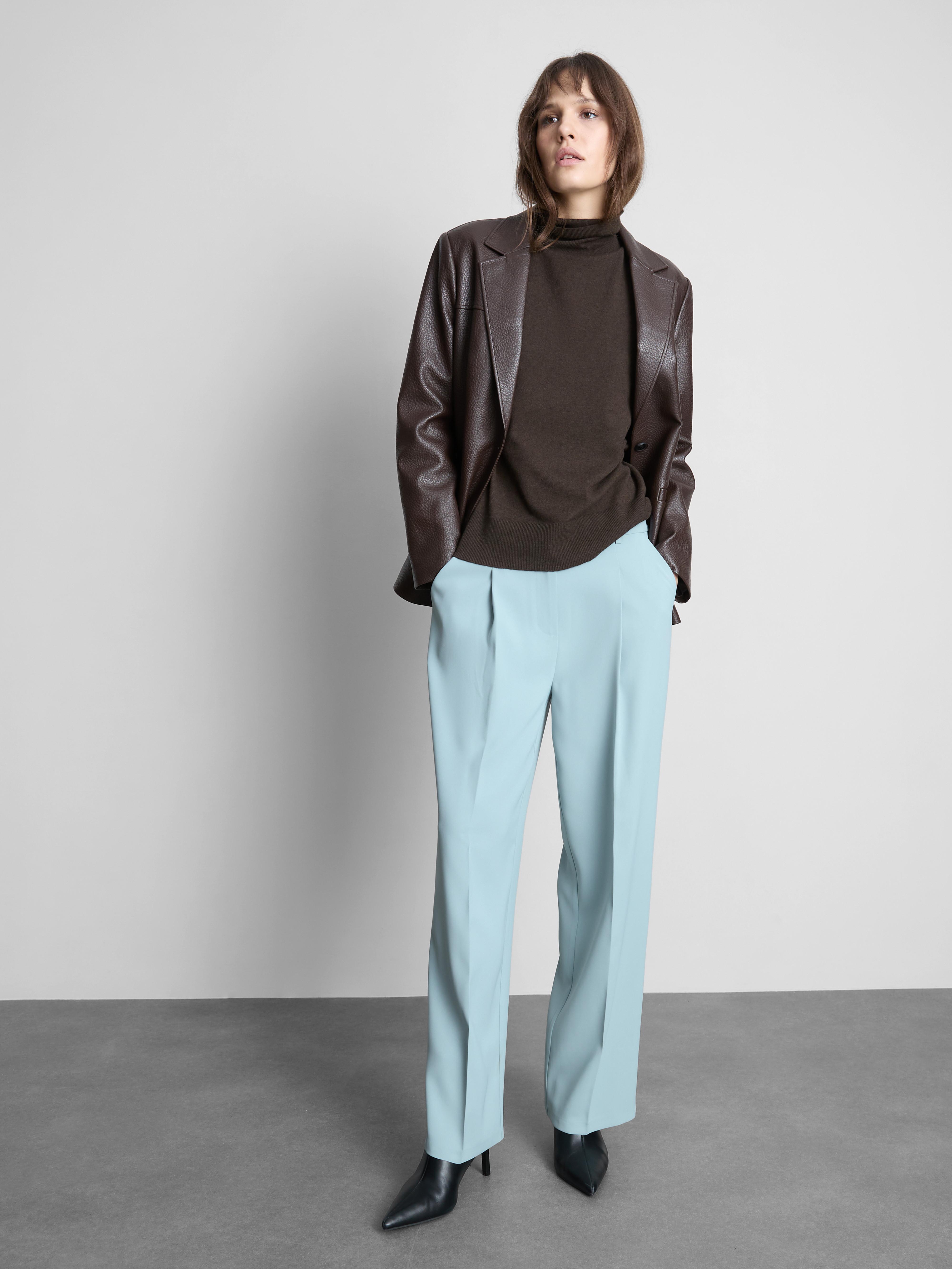 Lila Straight Leg Trousers Light Blue