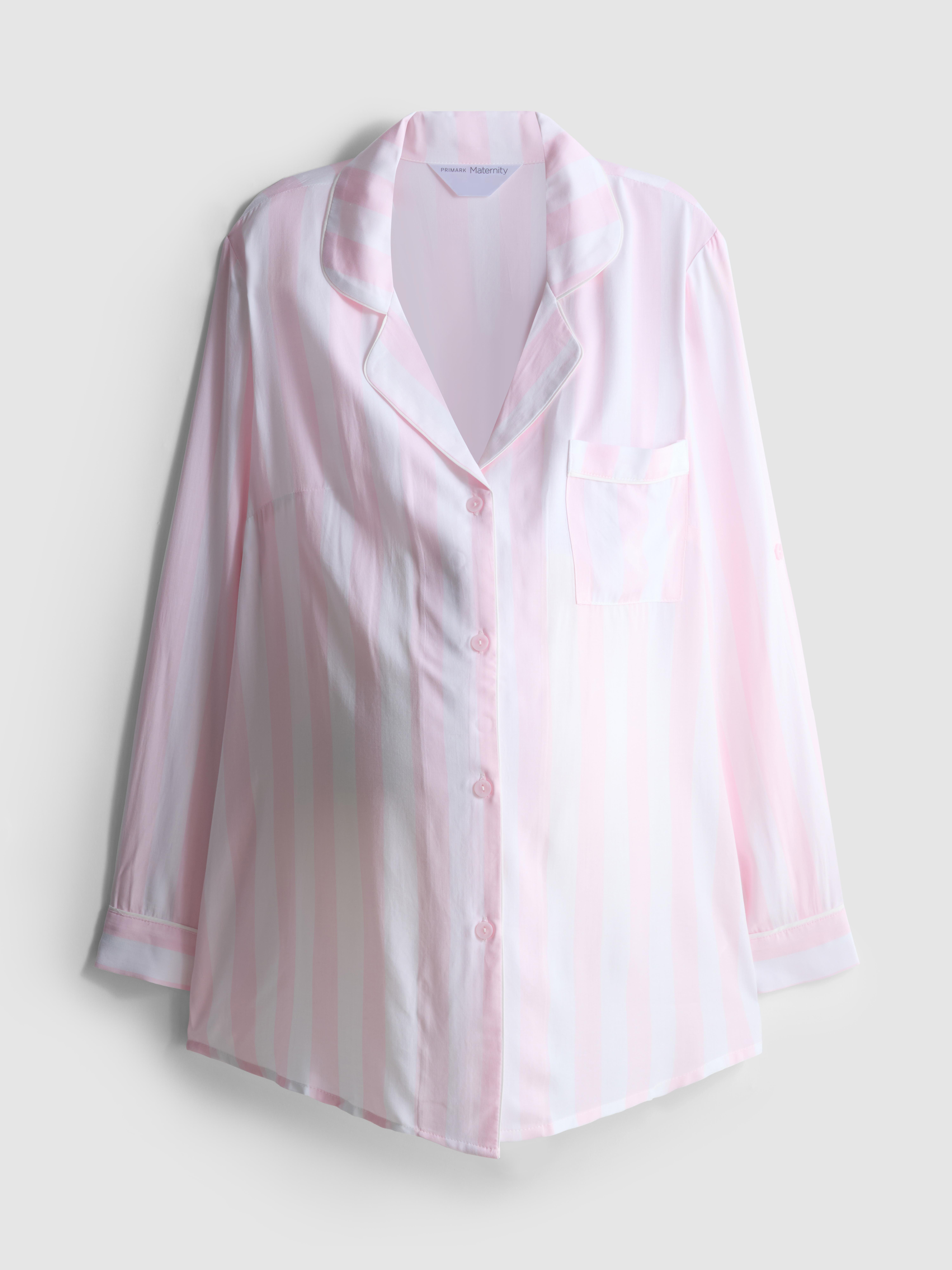 Camisa noite maternidade riscas