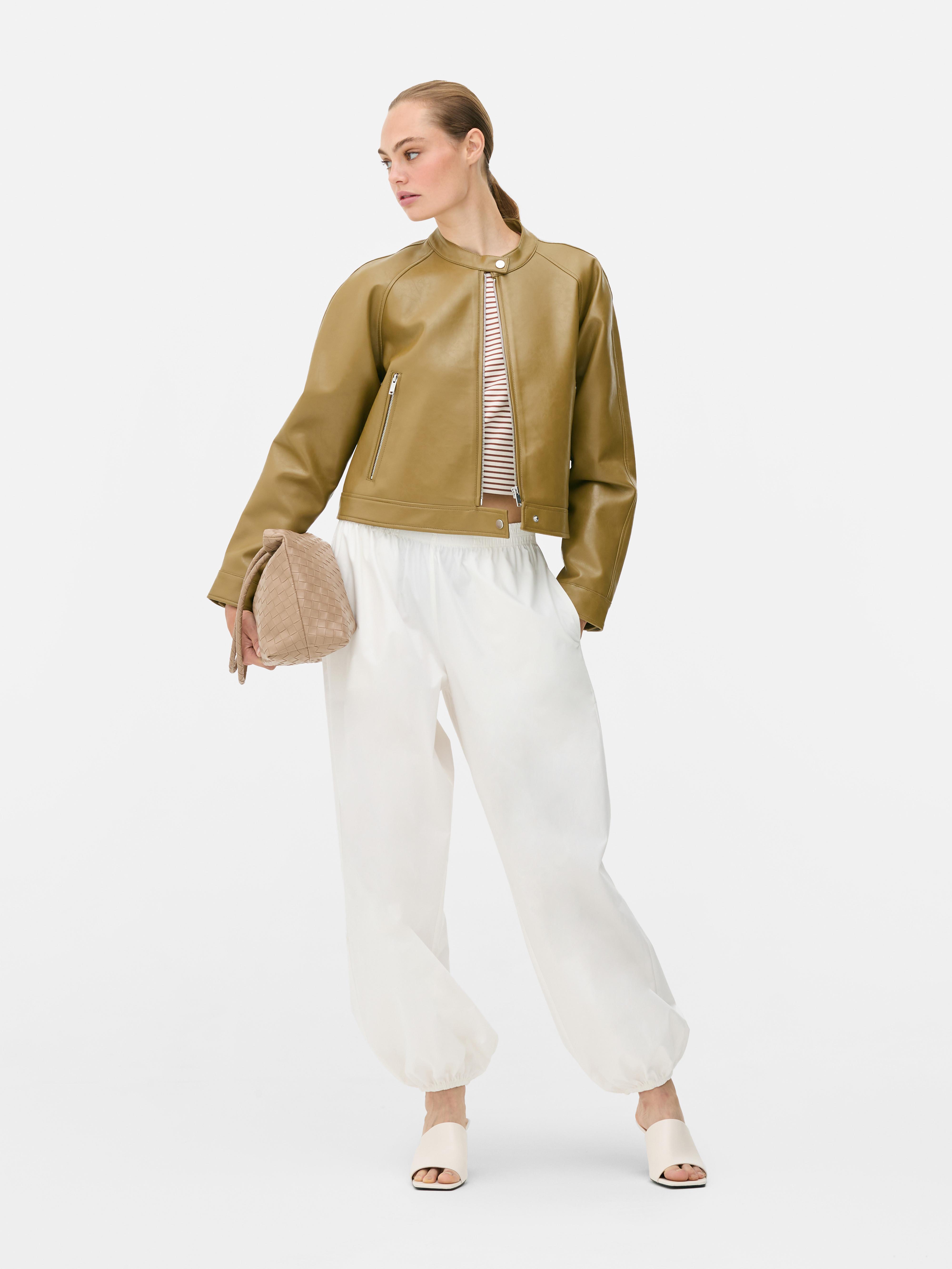 Pantalones bombachos con bajos ajustados Blanco