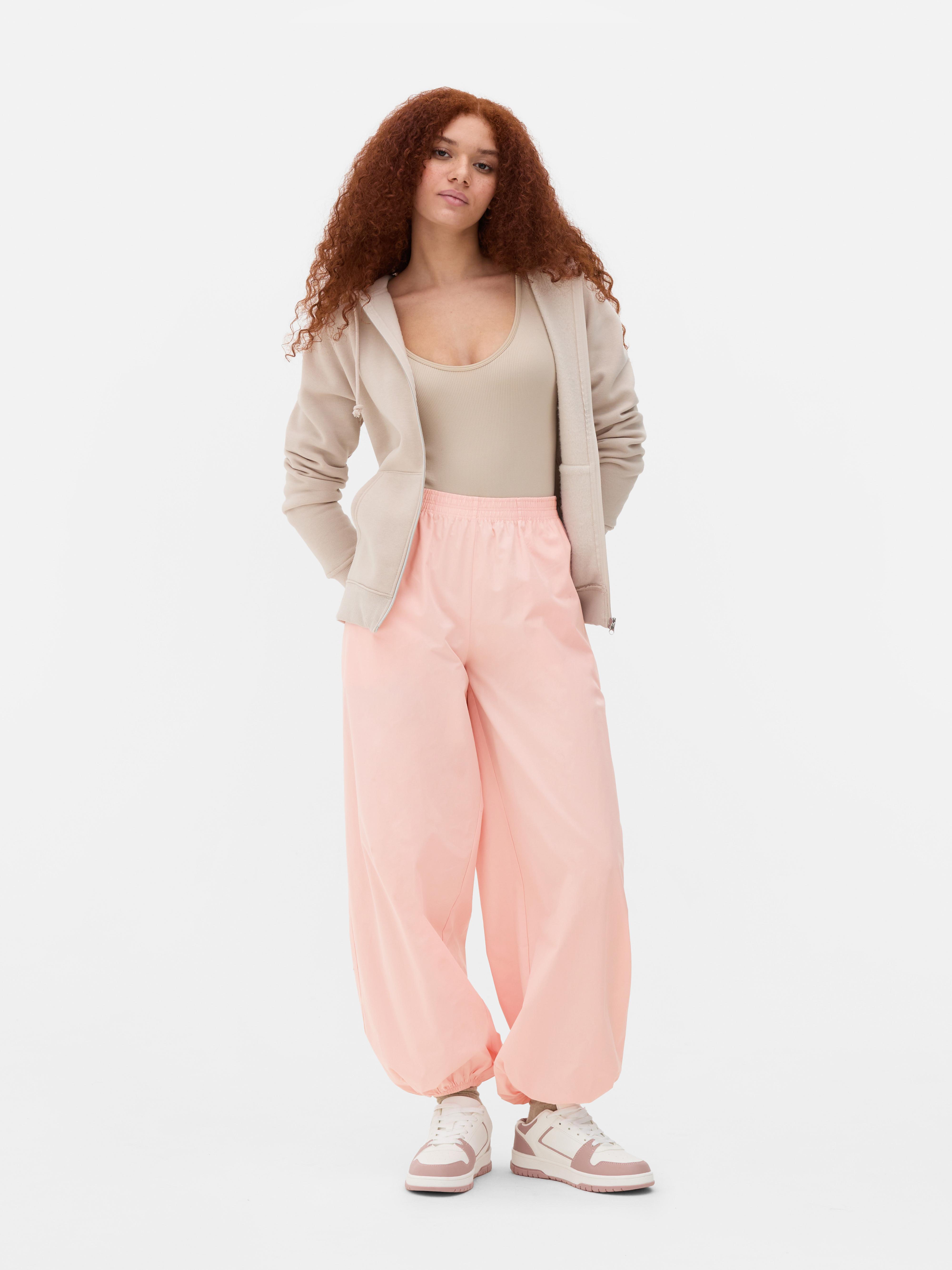 Pantalones bombachos con bajos ajustados Rosa