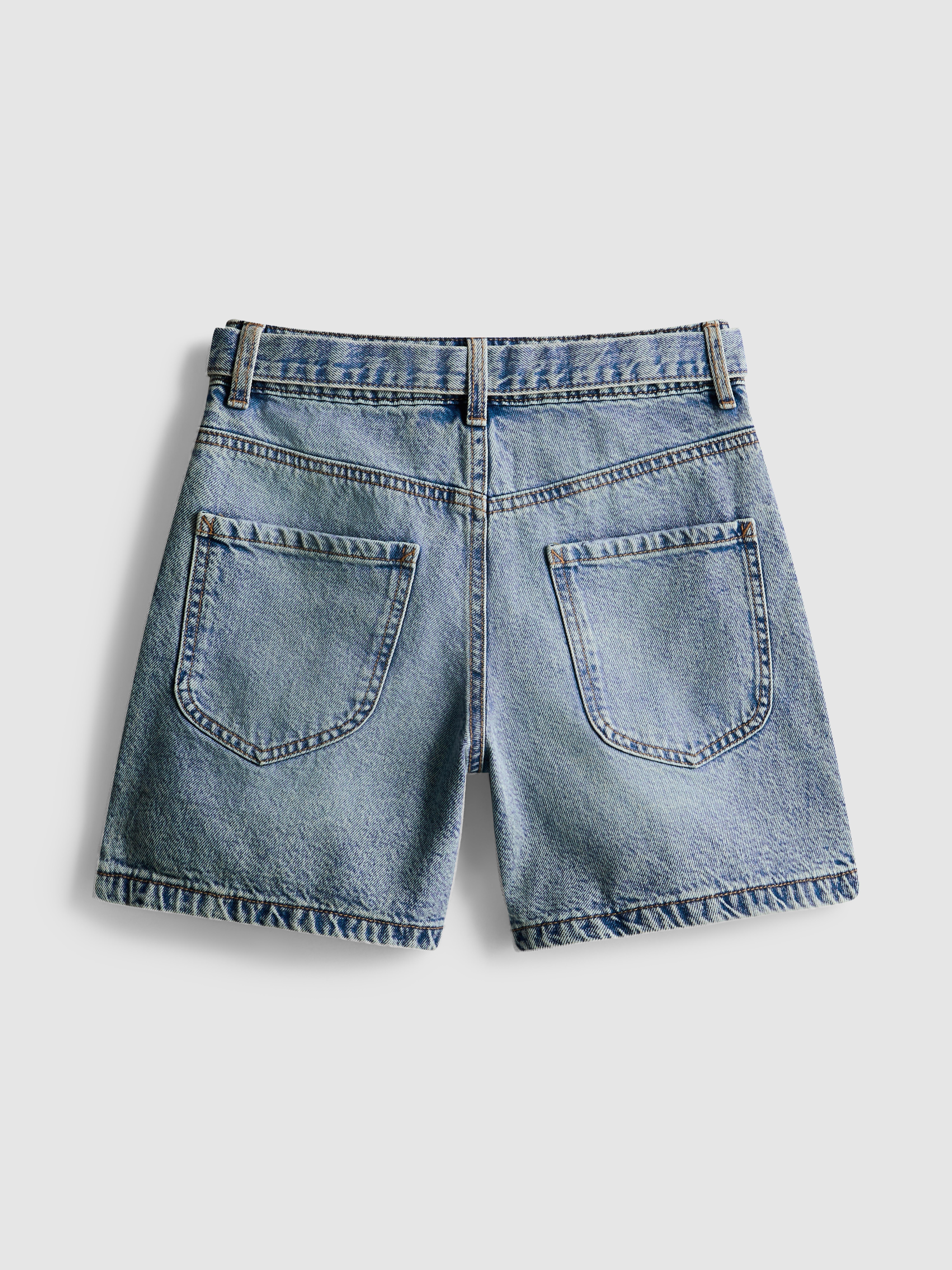 7-15yrs | Tie Waist Bermuda Denim Shorts