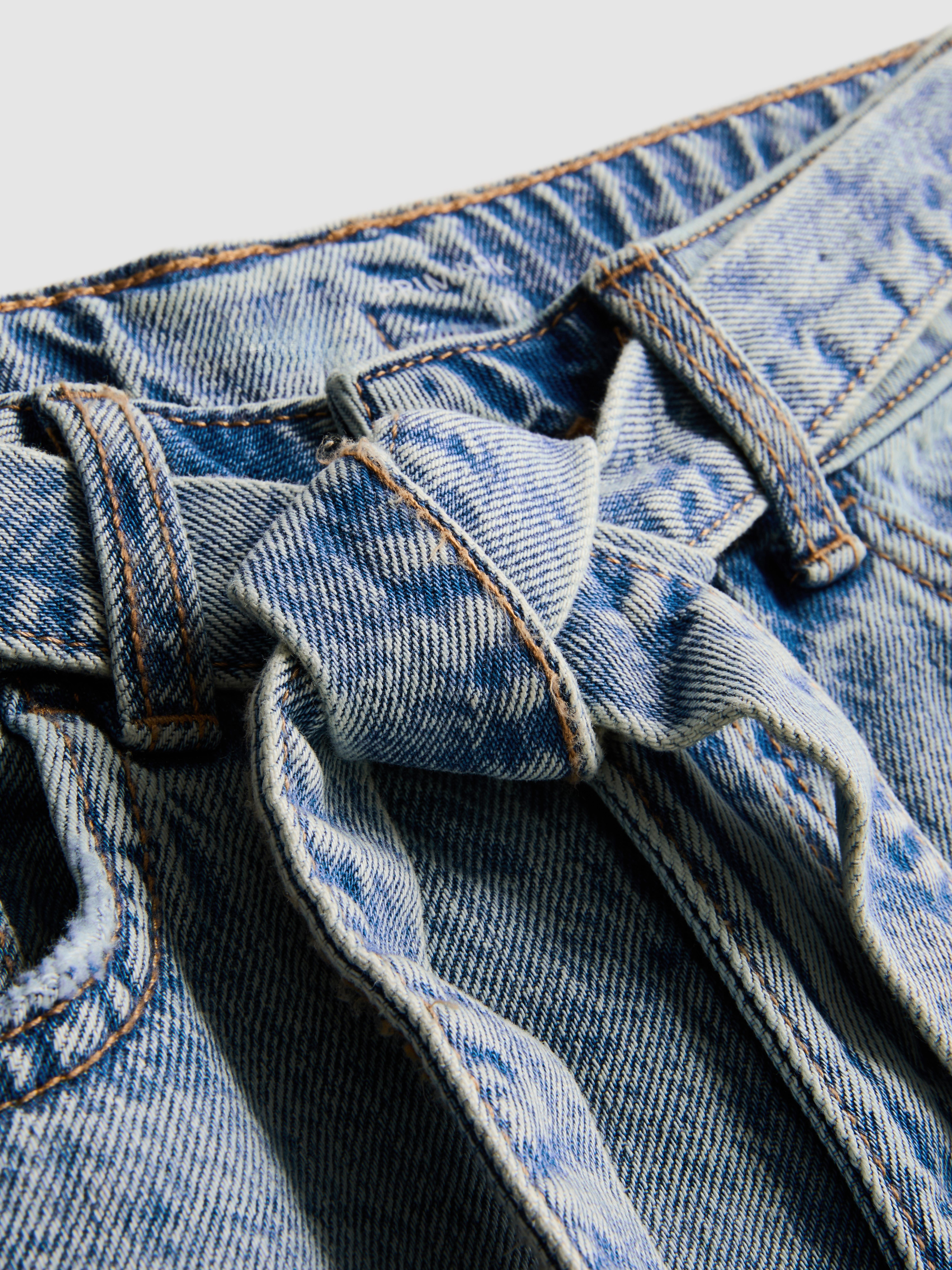 7-15yrs | Tie Waist Bermuda Denim Shorts