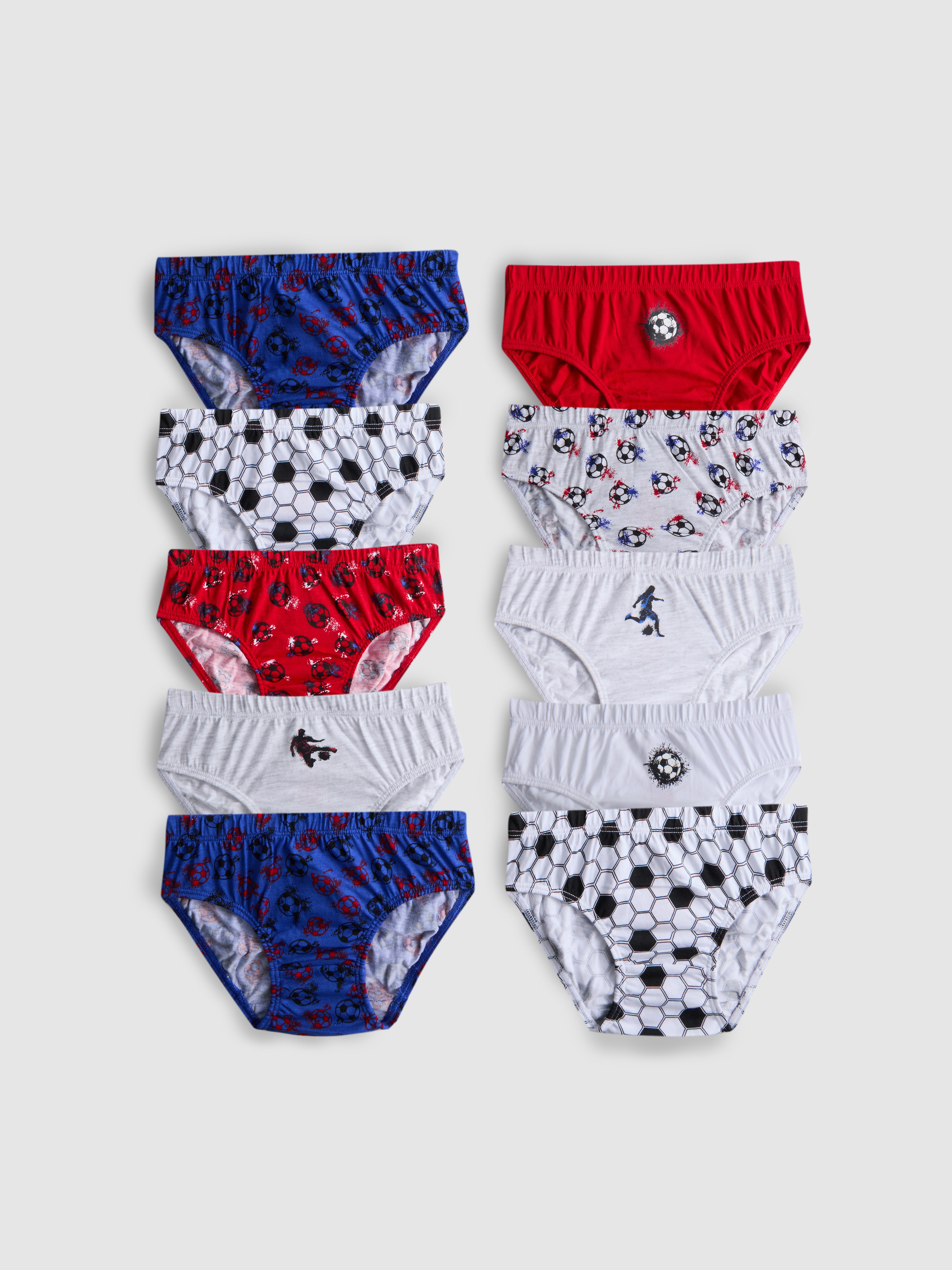 1,5-14 jr | Slips met voetbalprint, set van 10