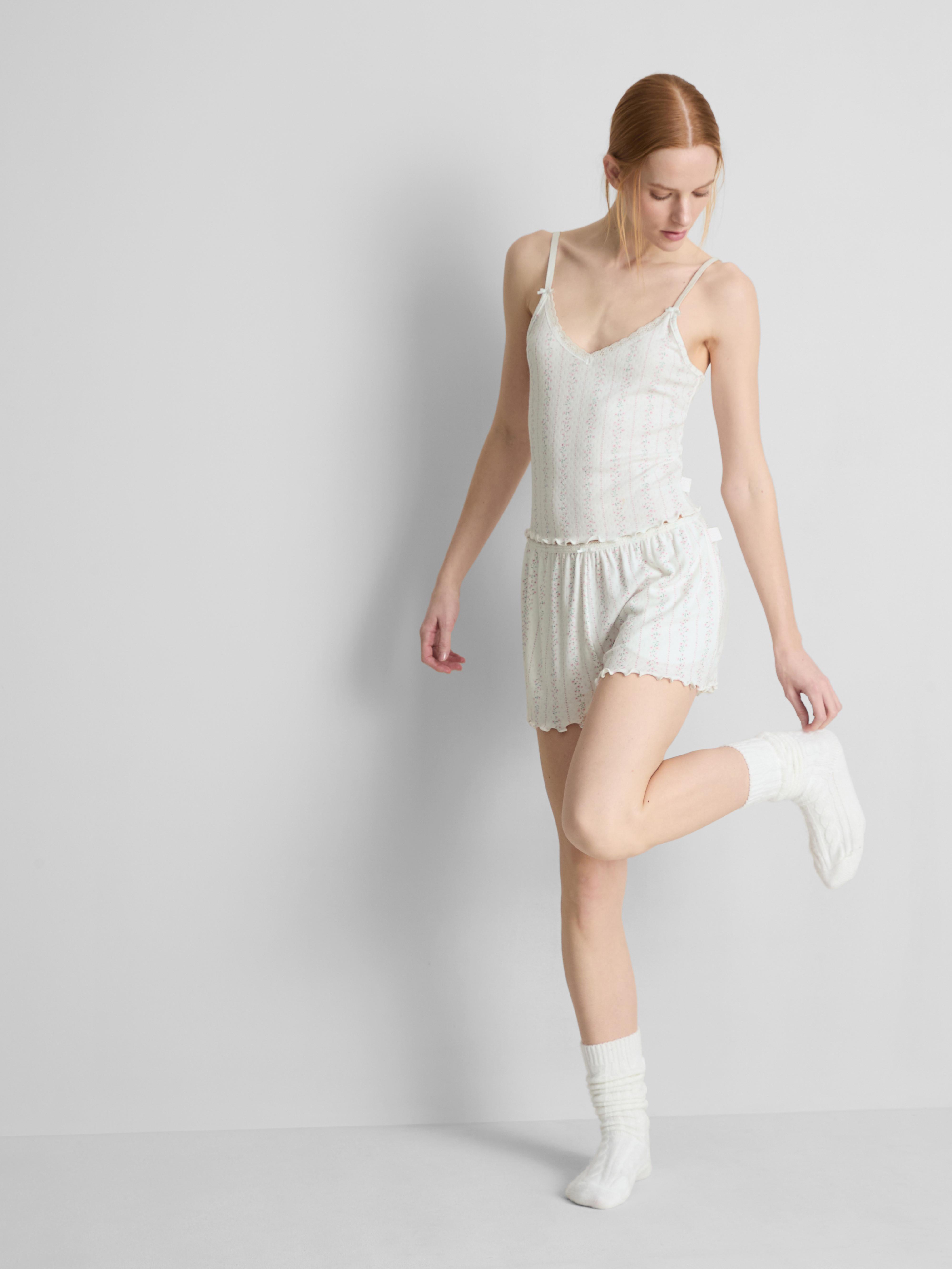 Floral Pointelle Cami Pajama Top