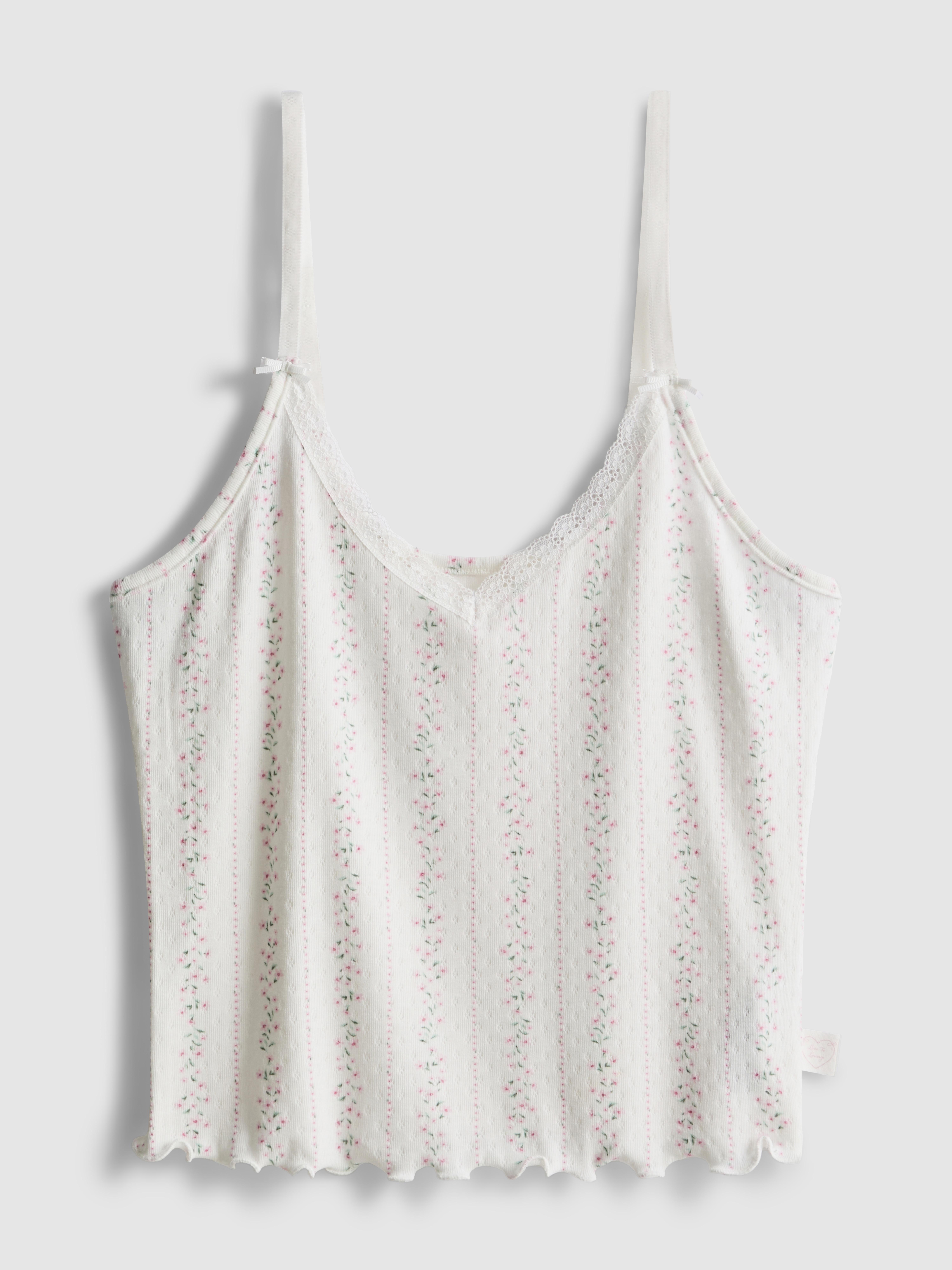 Floral Pointelle Cami Pajama Top