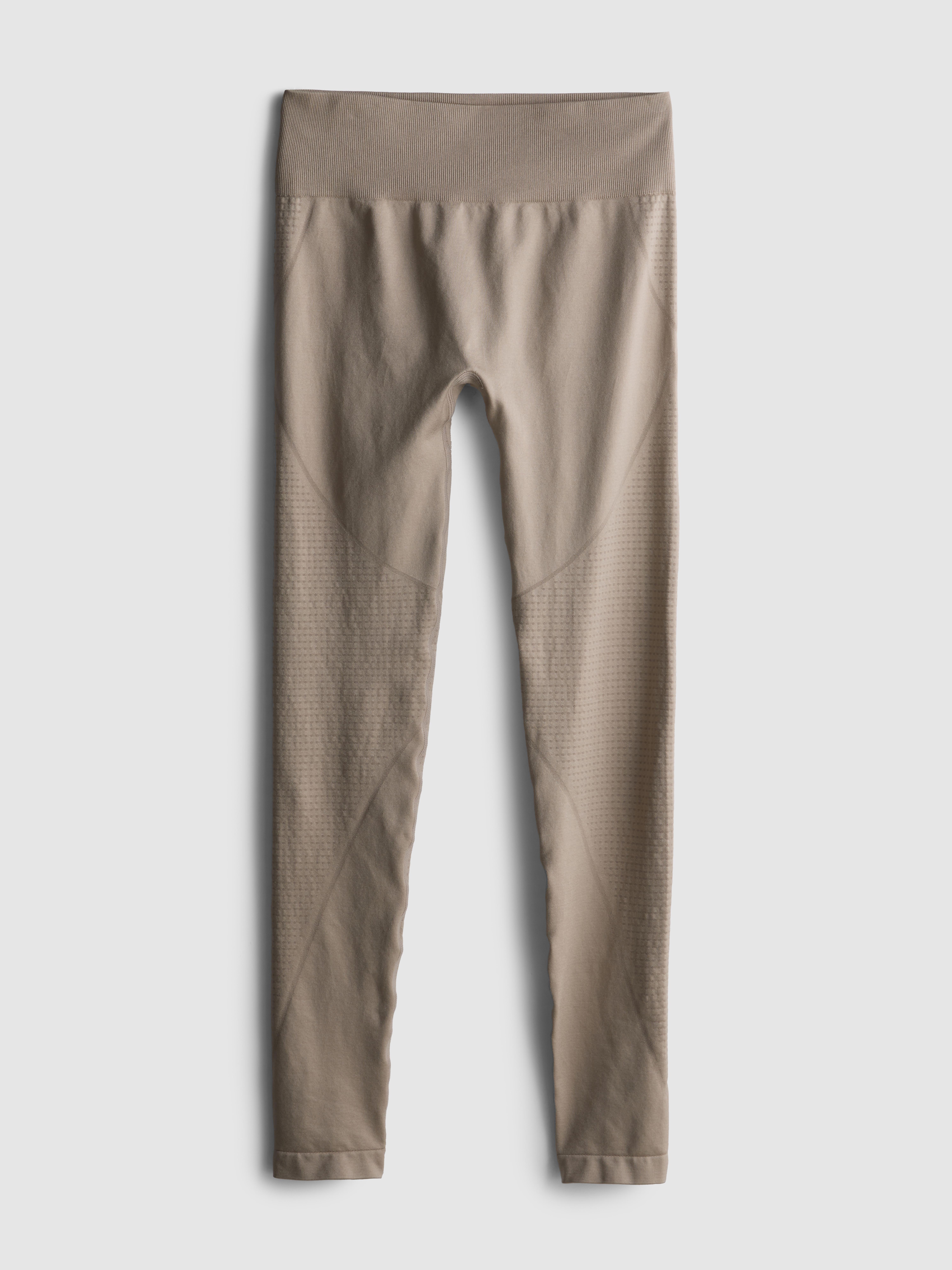 Women's Tan Seamless Active High-Shine Leggings