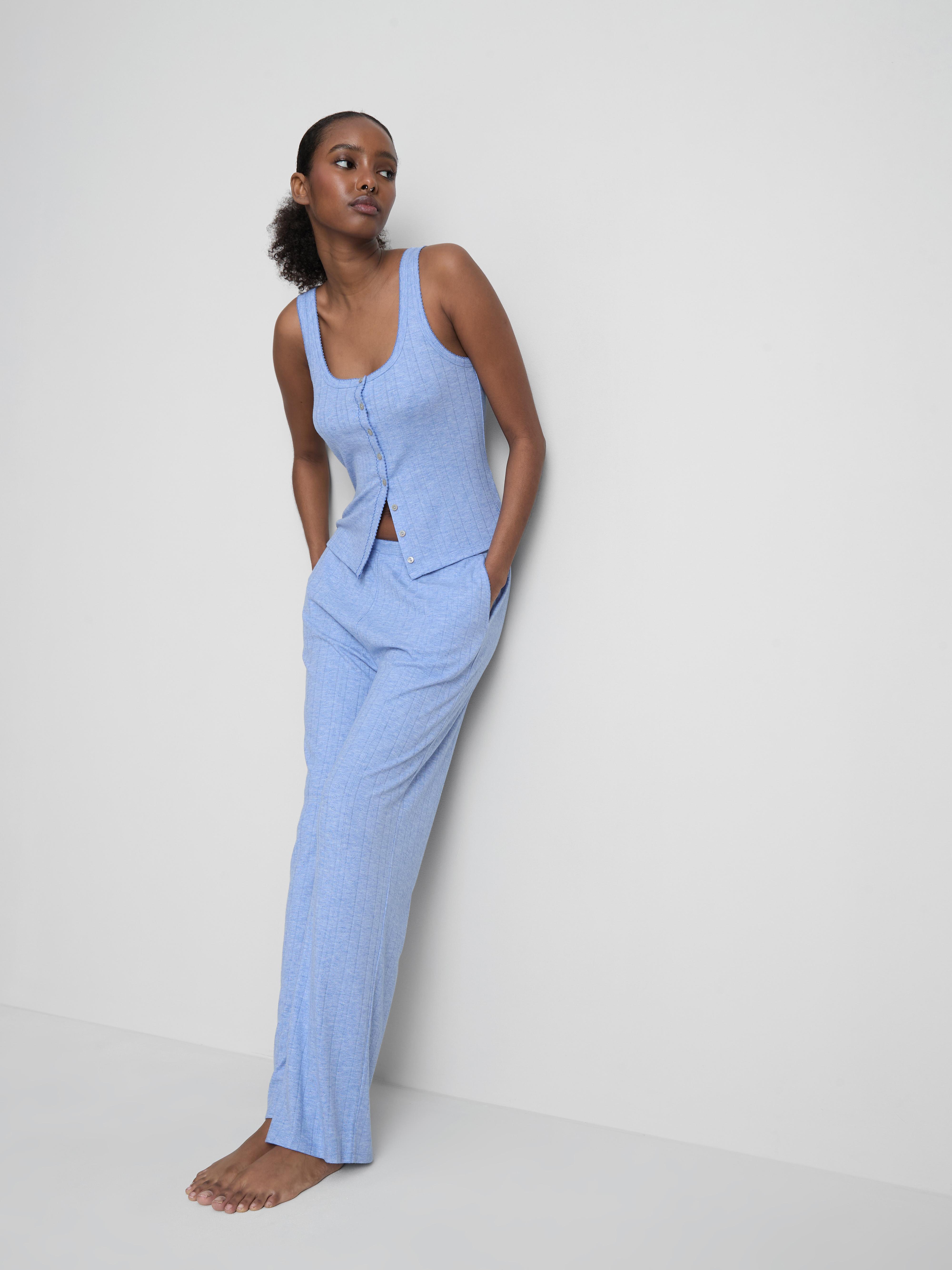 Pointelle Straight Leg Pyjama Bottoms