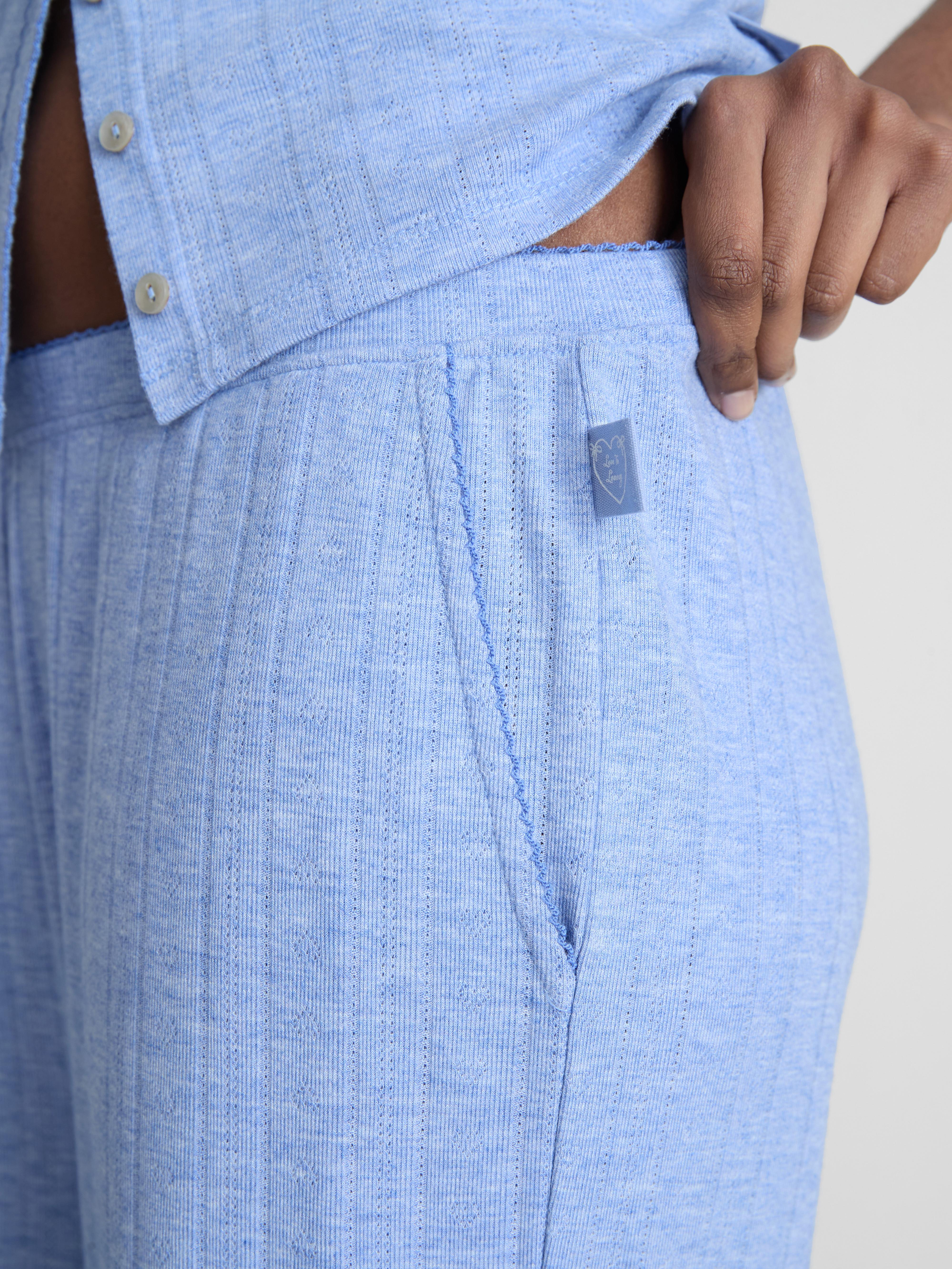 Pointelle Straight Leg Pyjama Bottoms