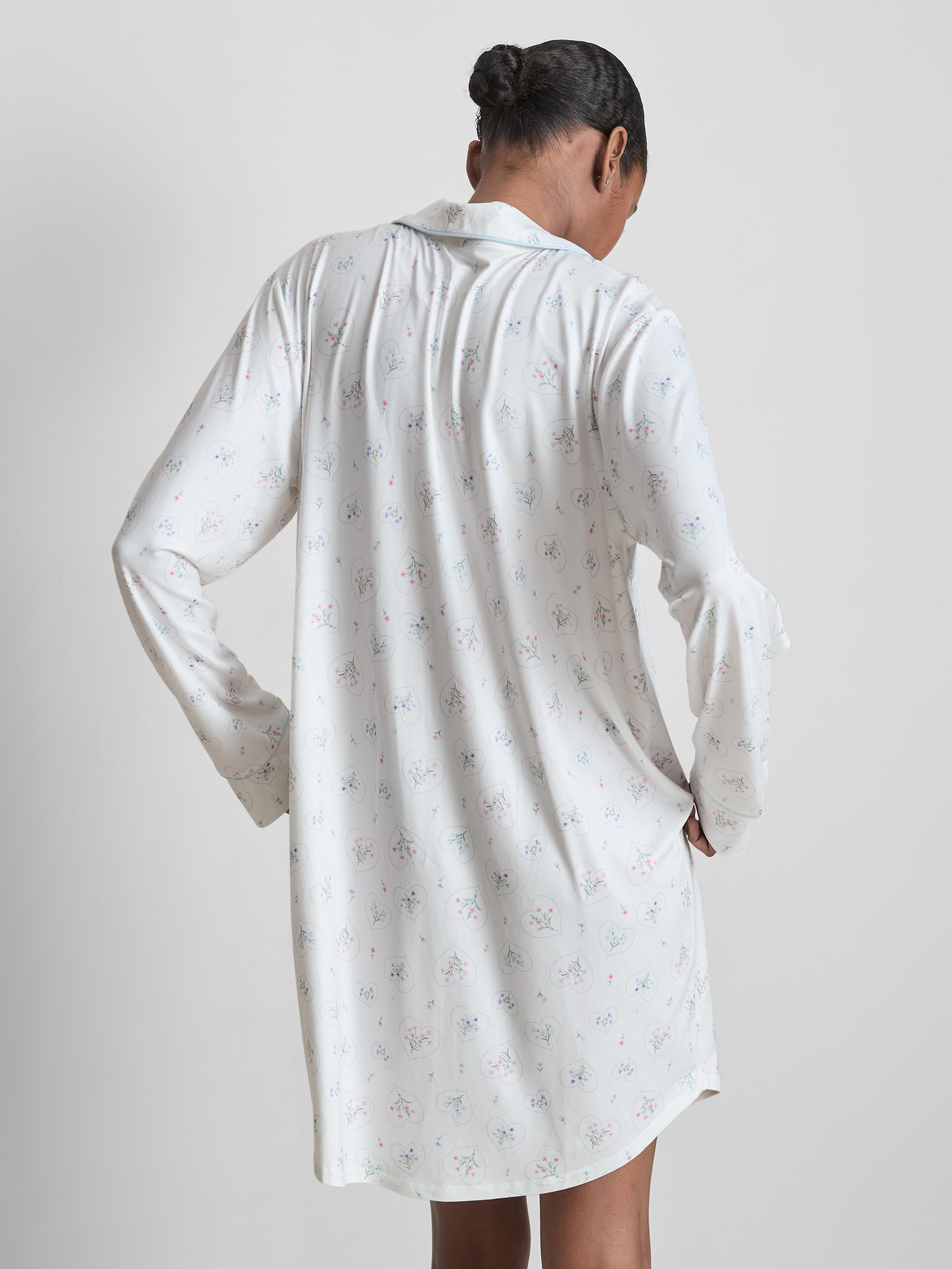 Camisa noite estilo Boyfriend estampada folgada