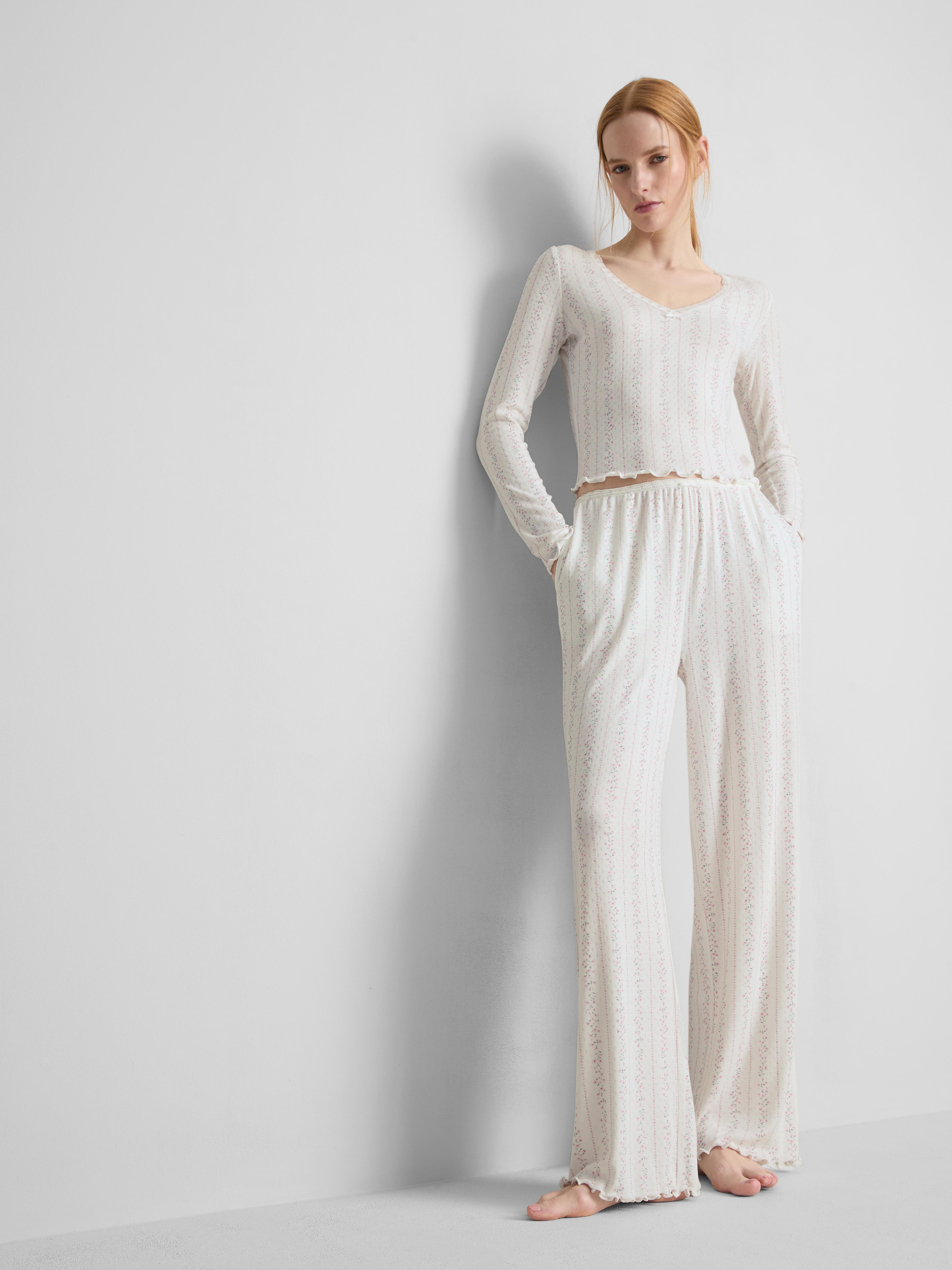 Floral Pointelle Pajama Bottoms