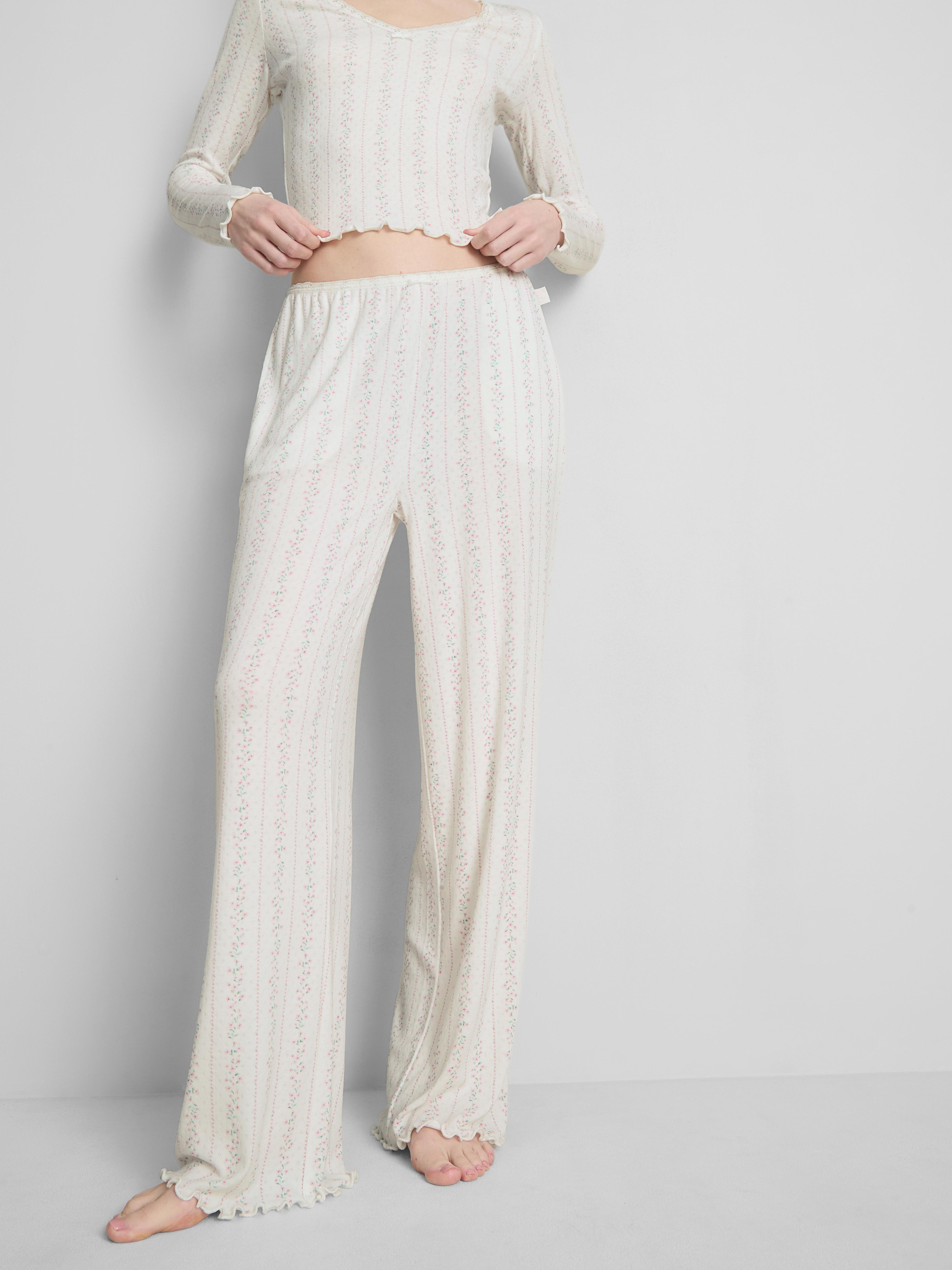 Floral Pointelle Pajama Bottoms
