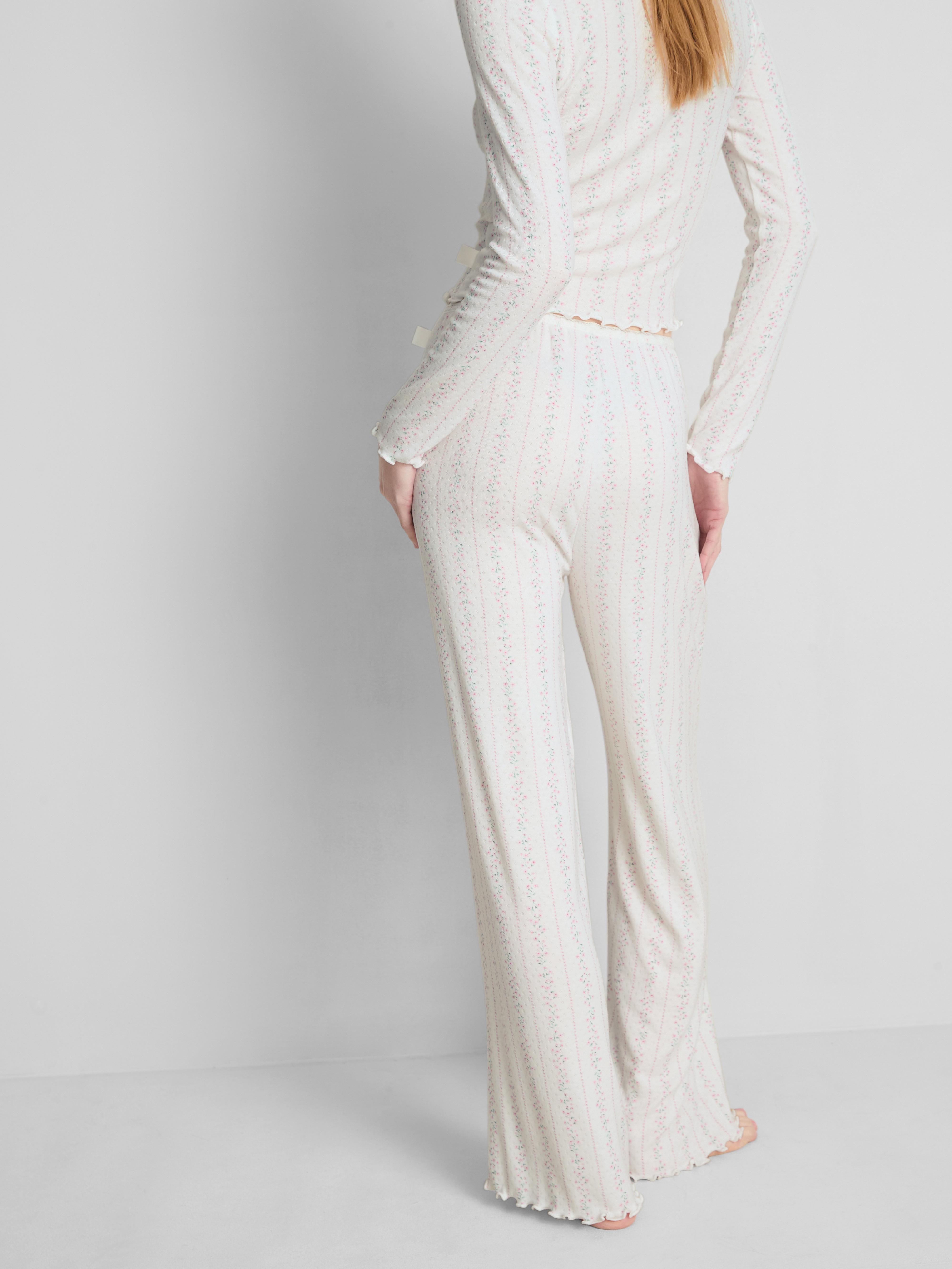Floral Pointelle Pajama Bottoms