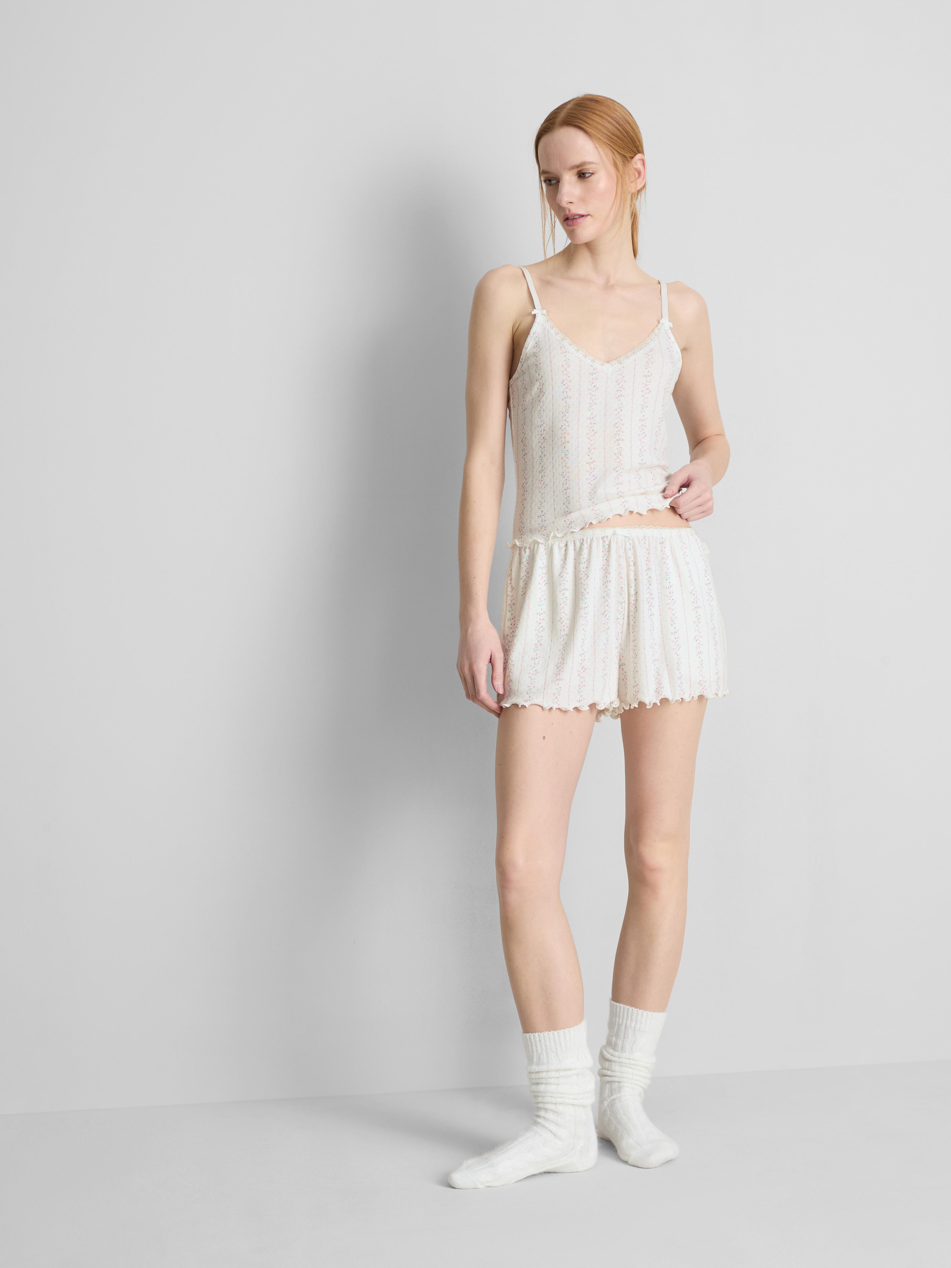 Floral Pointelle Pajama Shorts
