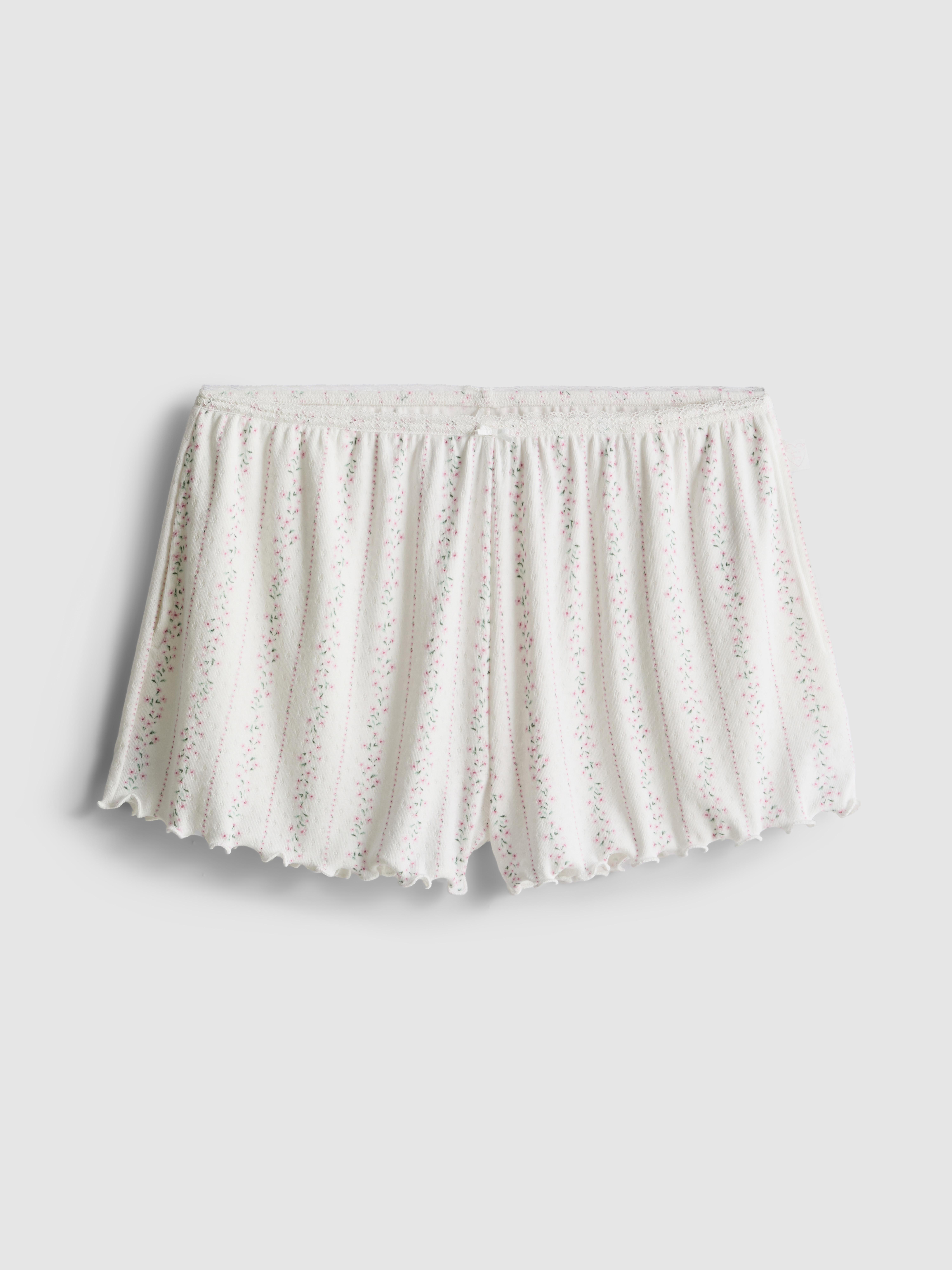 Floral Pointelle Pajama Shorts